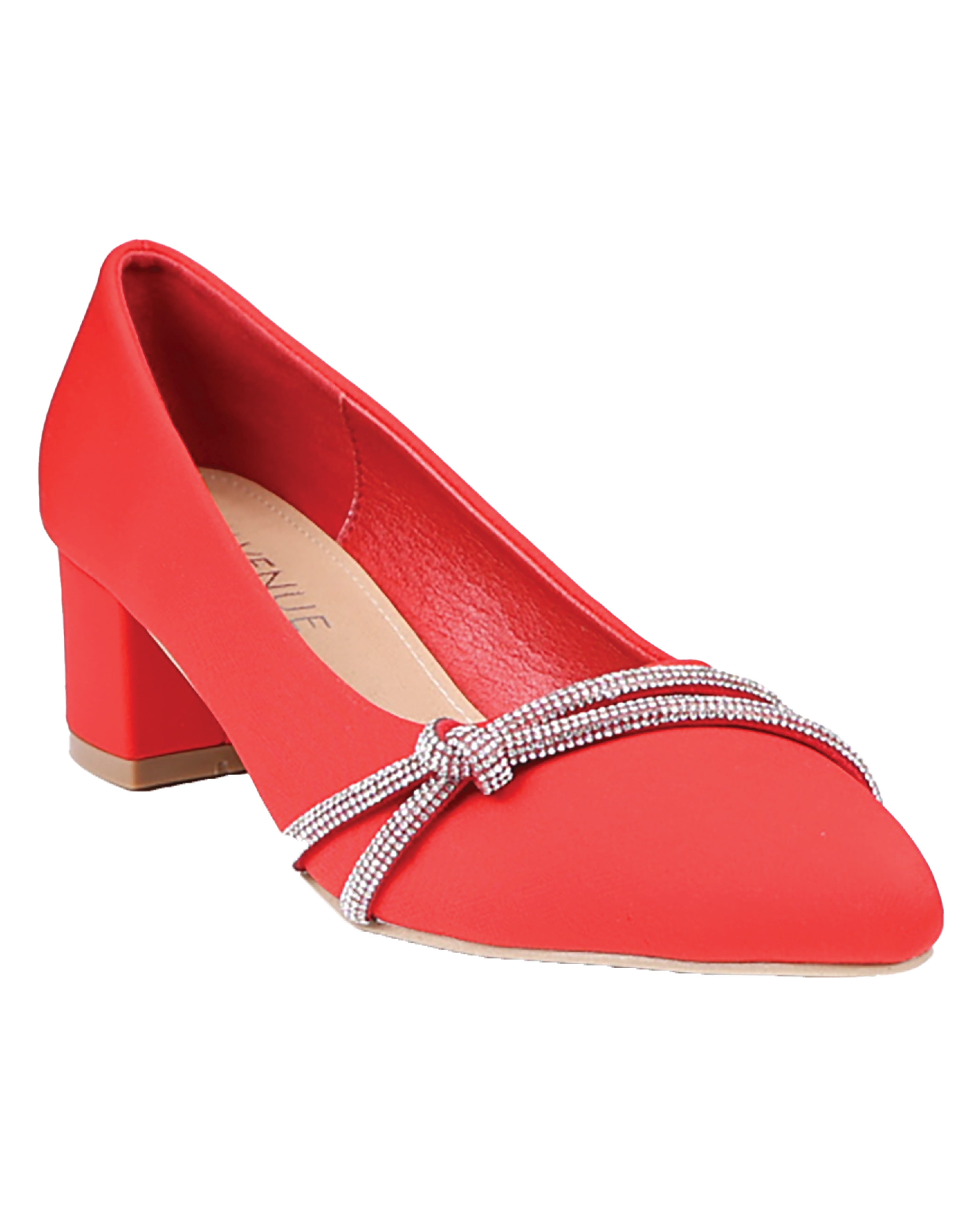 Red Embellished Knot Detail Block Court