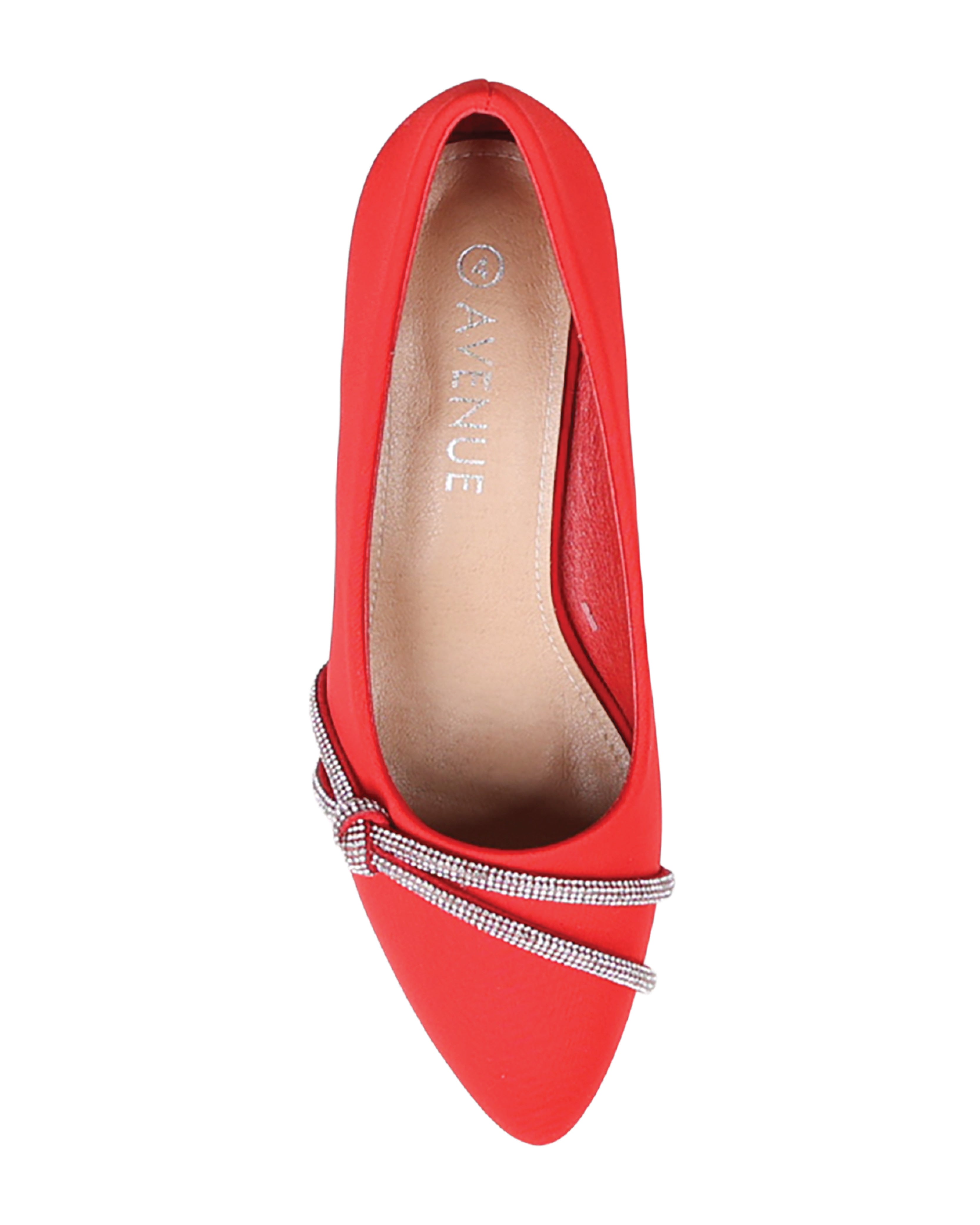 Red Embellished Knot Detail Block Court