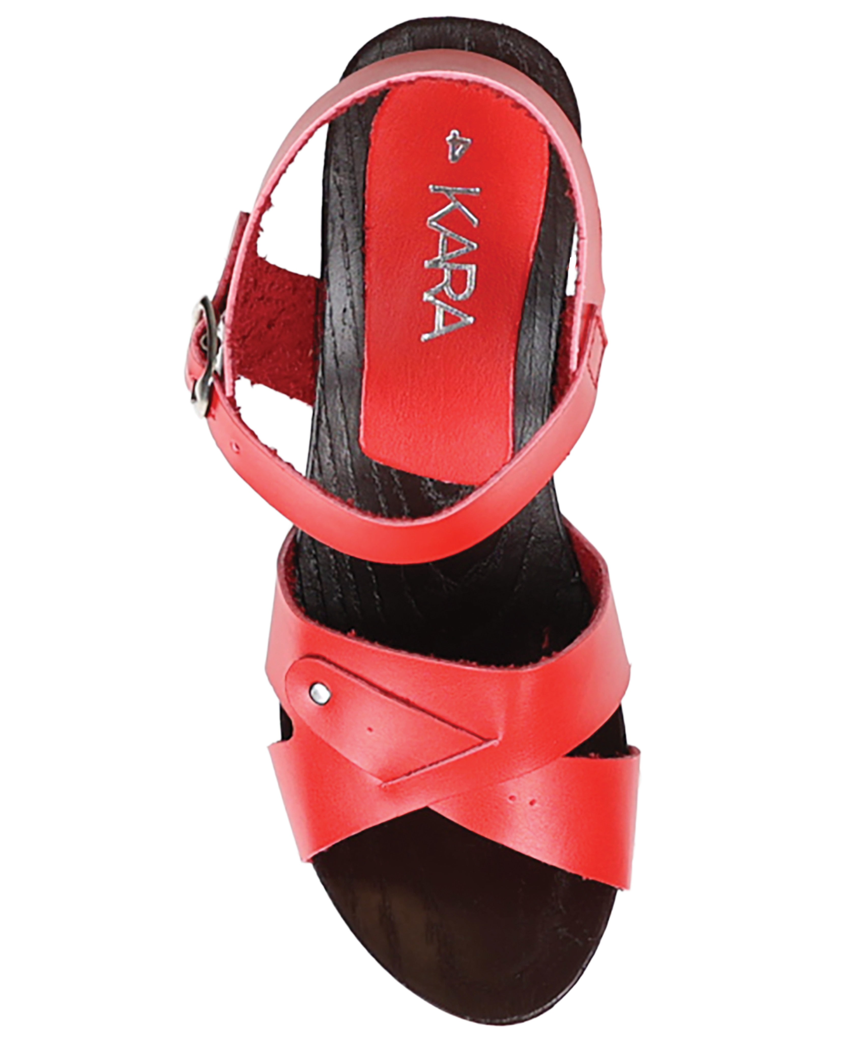 Red Block Heel Clogs