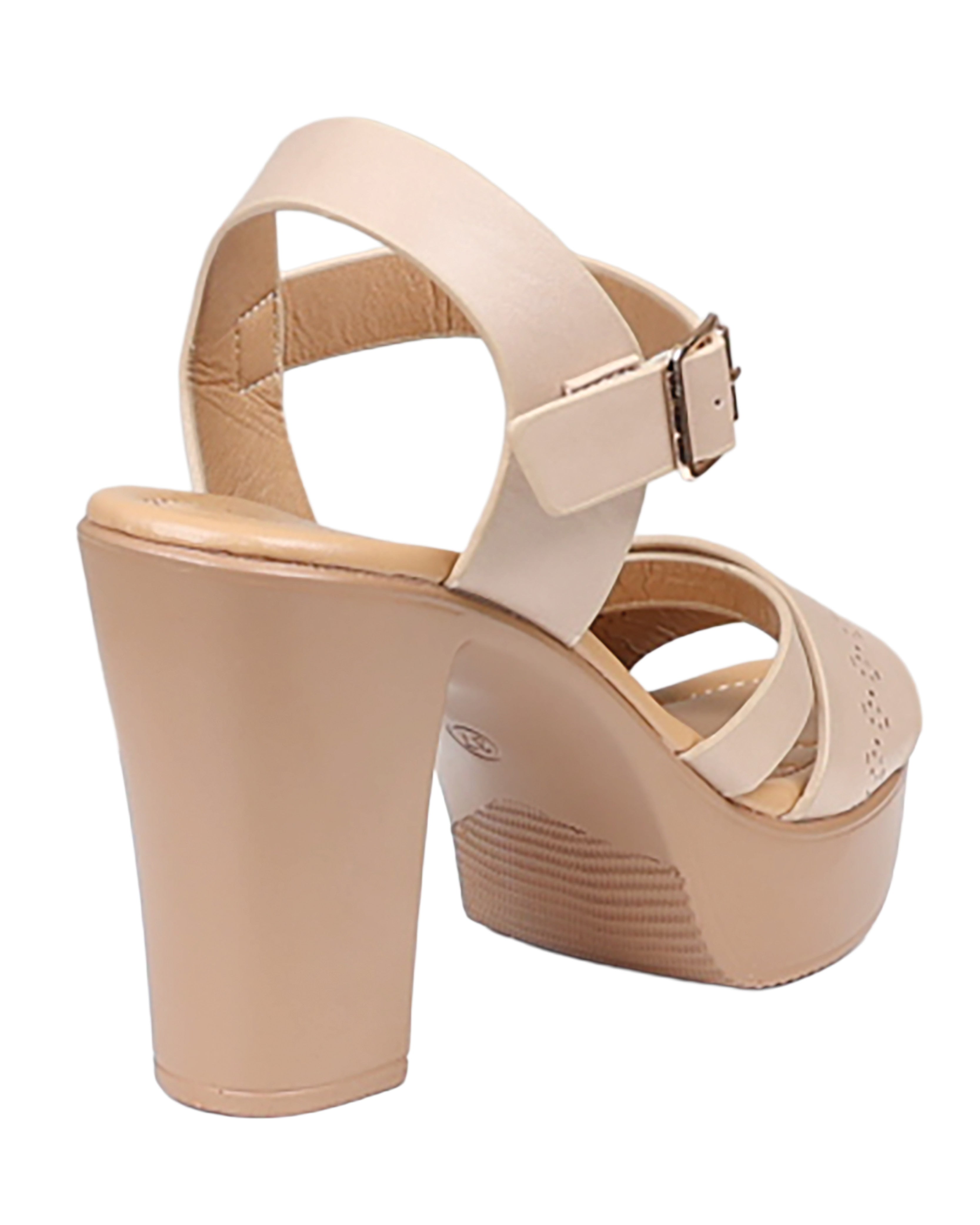 Double Band Platform Block Heel