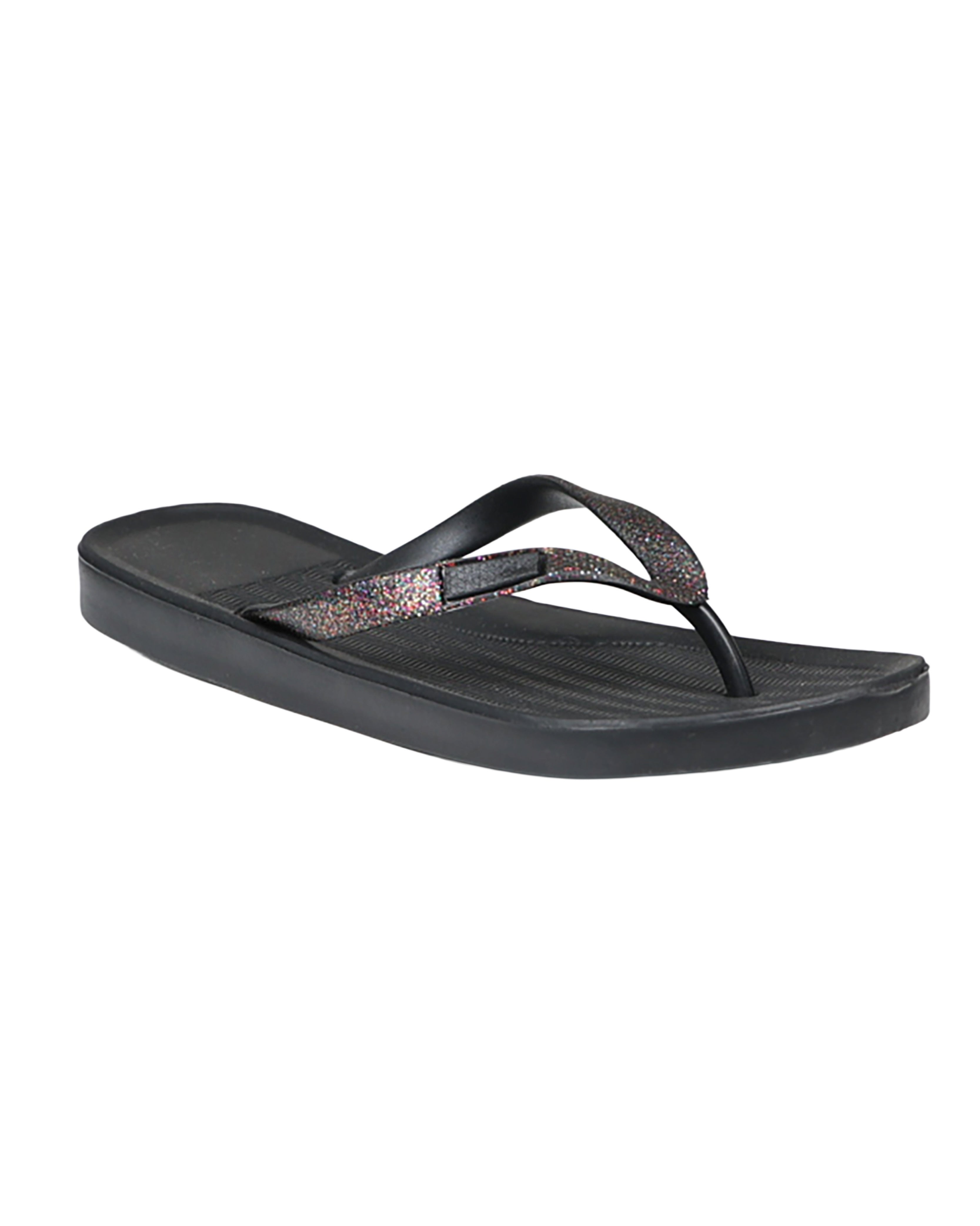 Black Glitter Detail Flip Flop