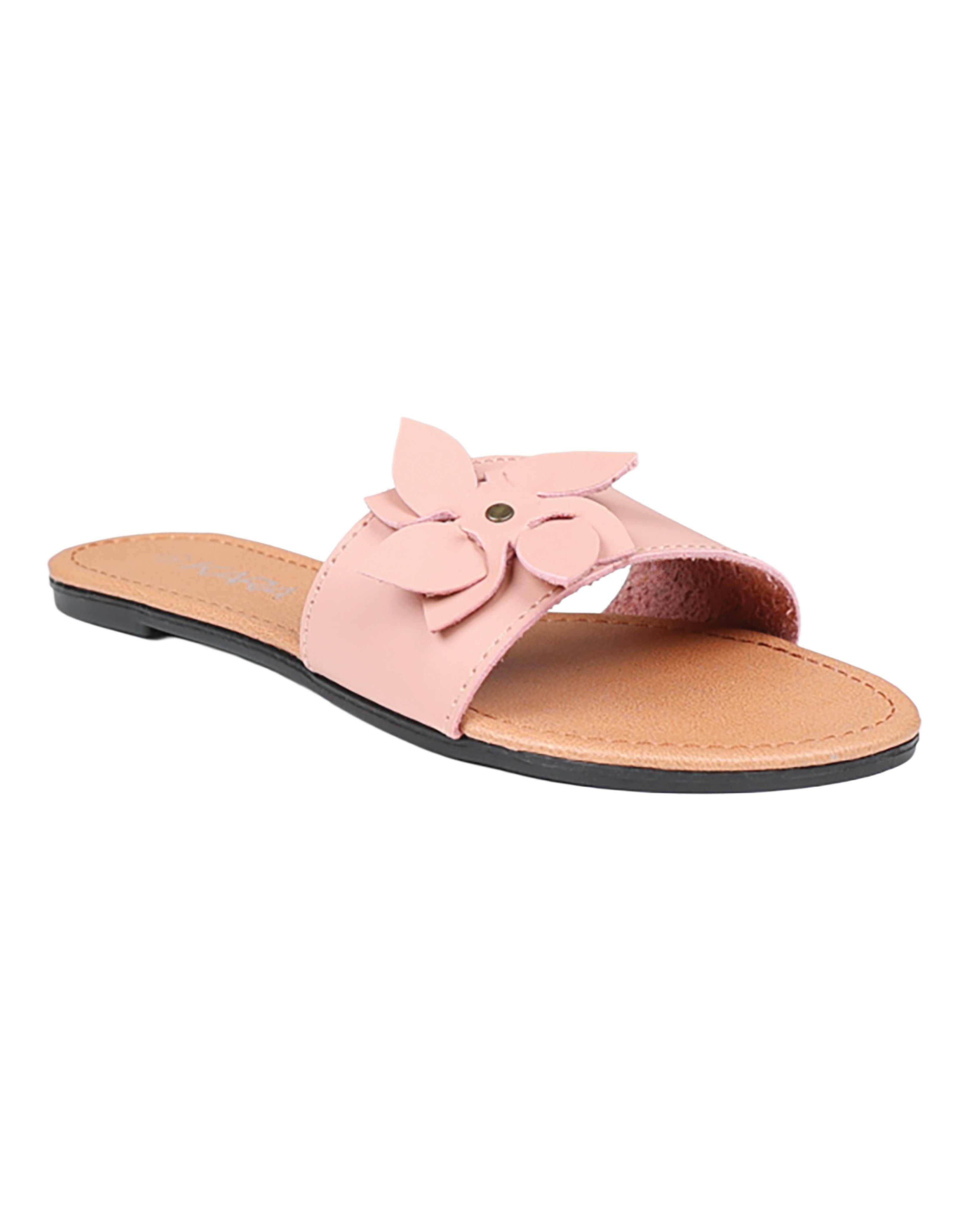 Mink Flower Detail Banded Sandal