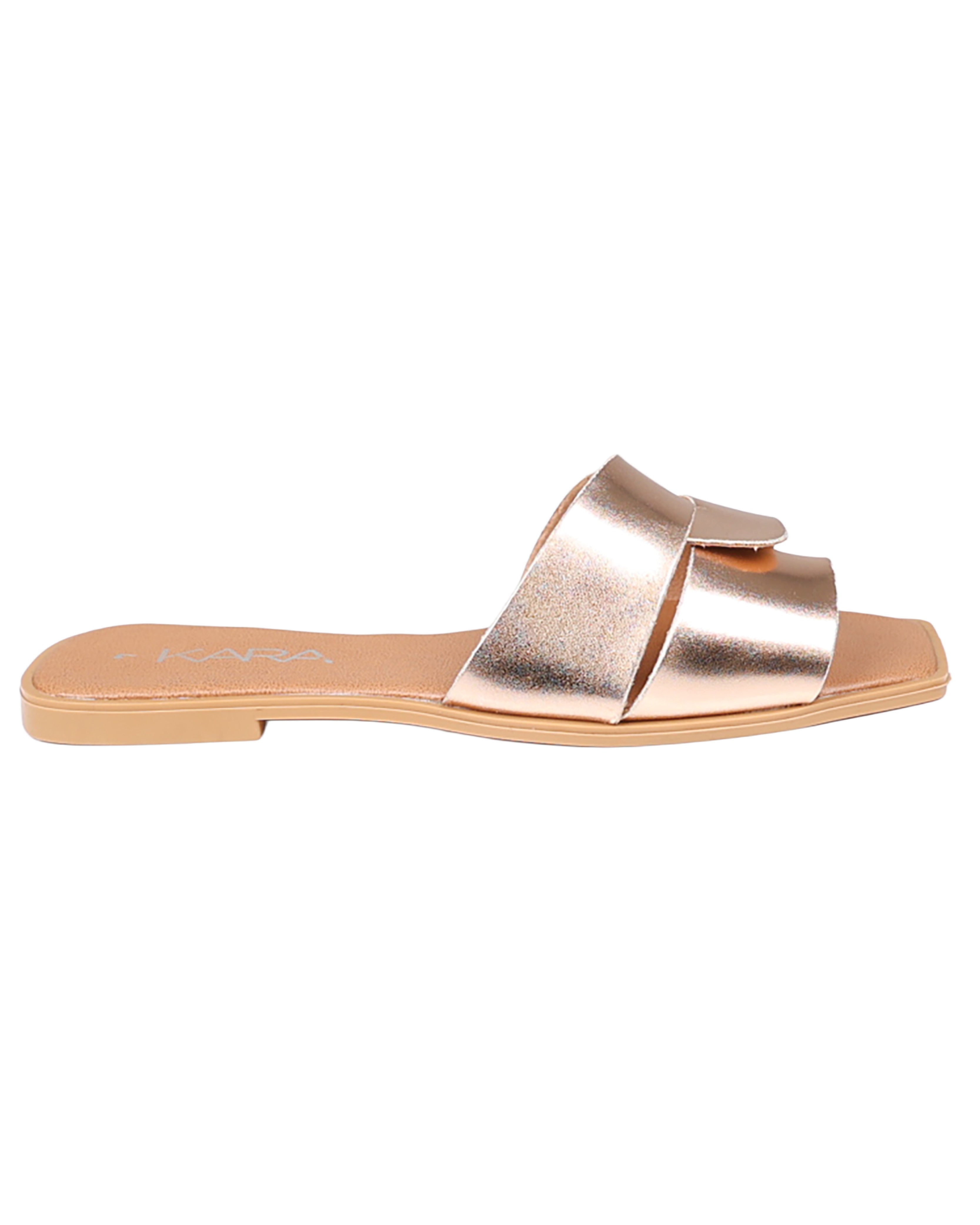 Rose Gold Strap Detail Toe Post Sandal