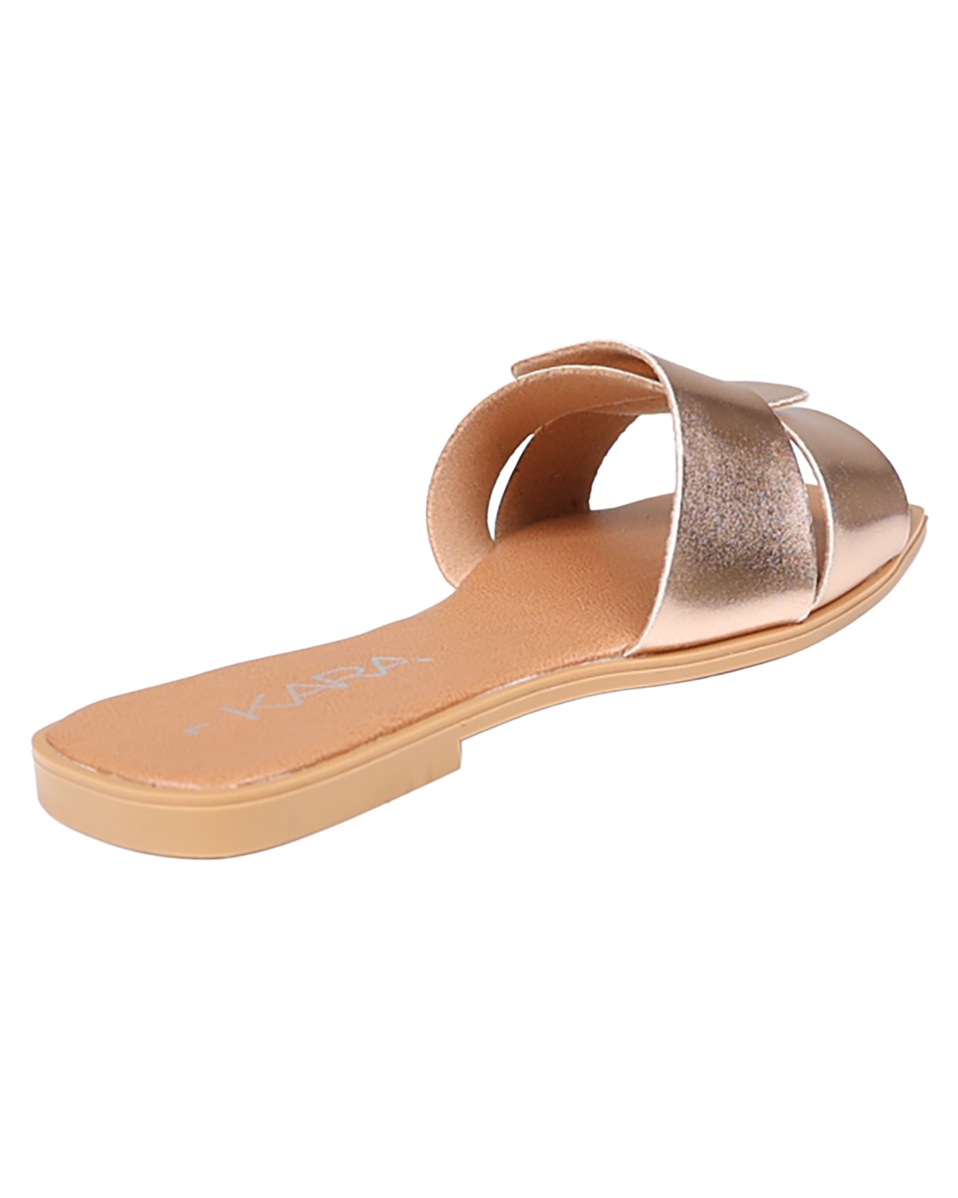 Rose Gold Strap Detail Toe Post Sandal