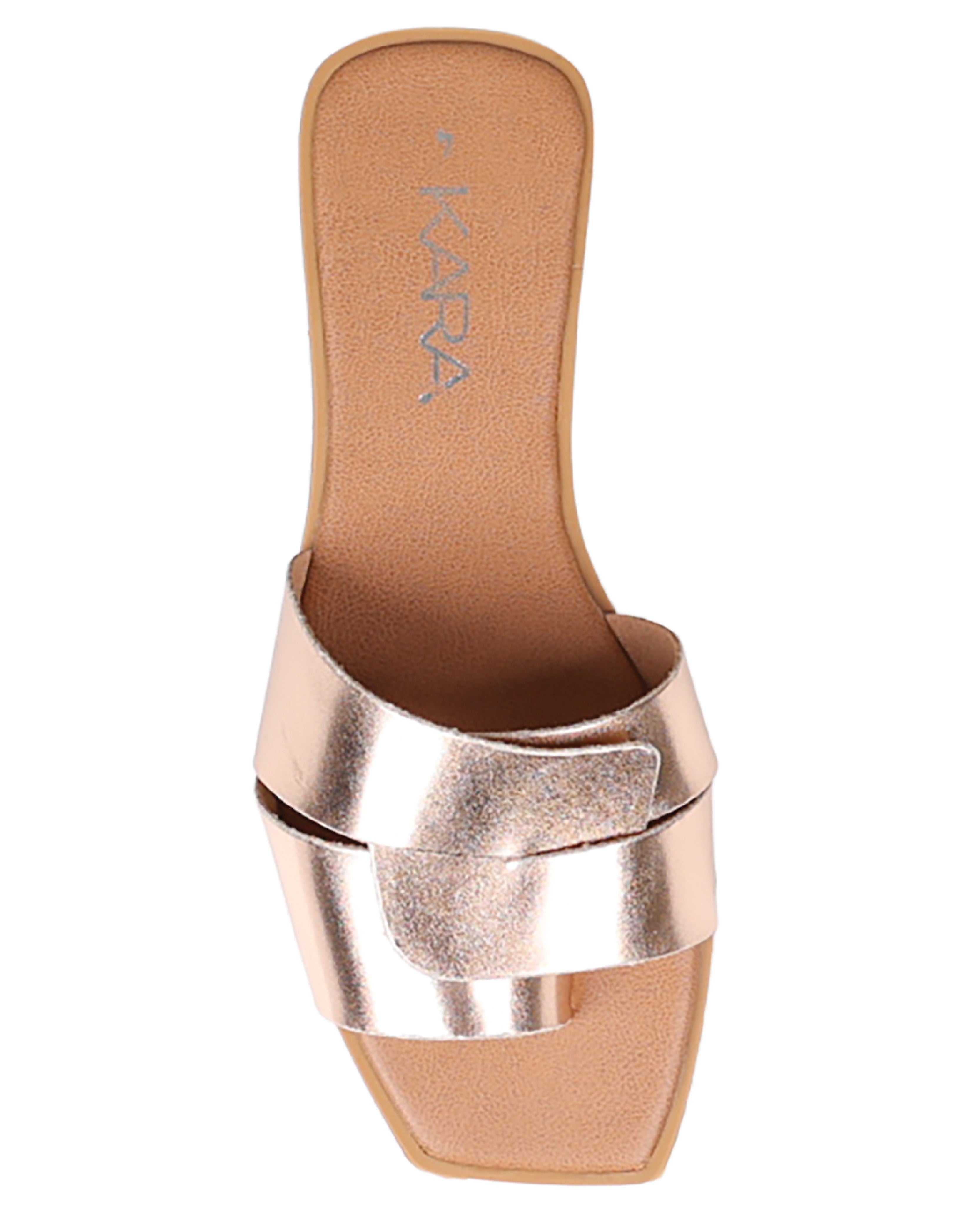 Rose Gold Strap Detail Toe Post Sandal