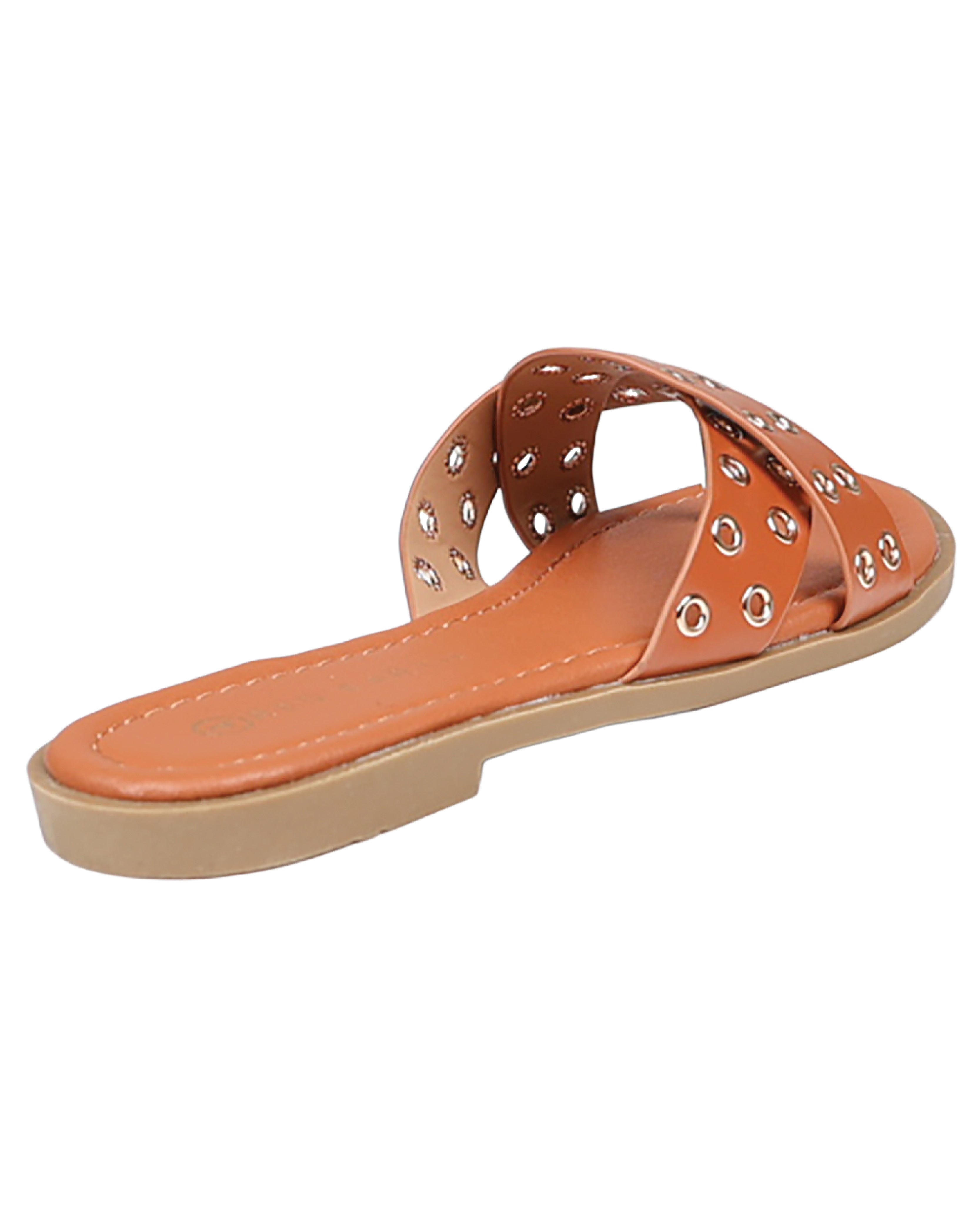 Tan Crossover Stud Detail Mule
