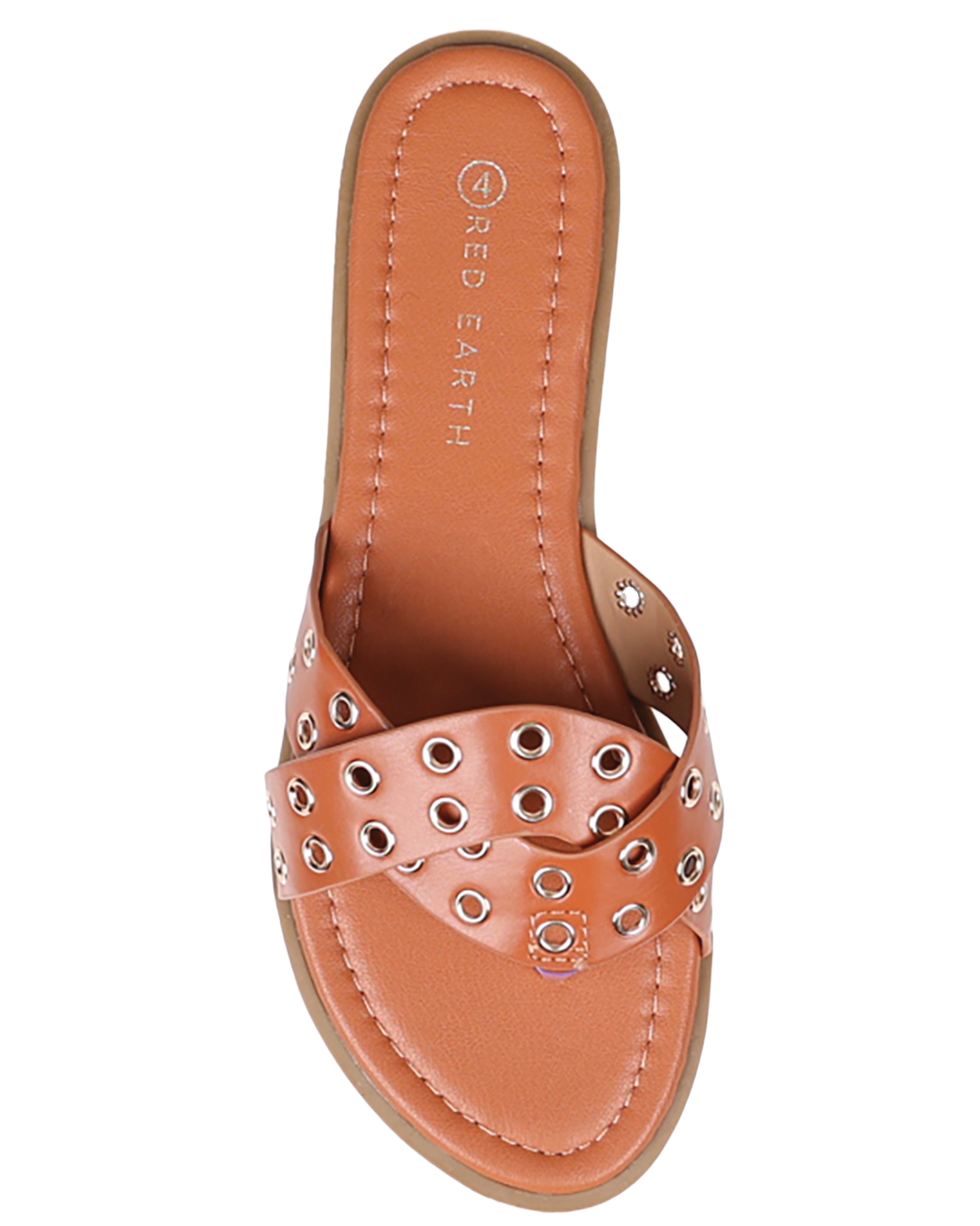 Tan Crossover Stud Detail Mule