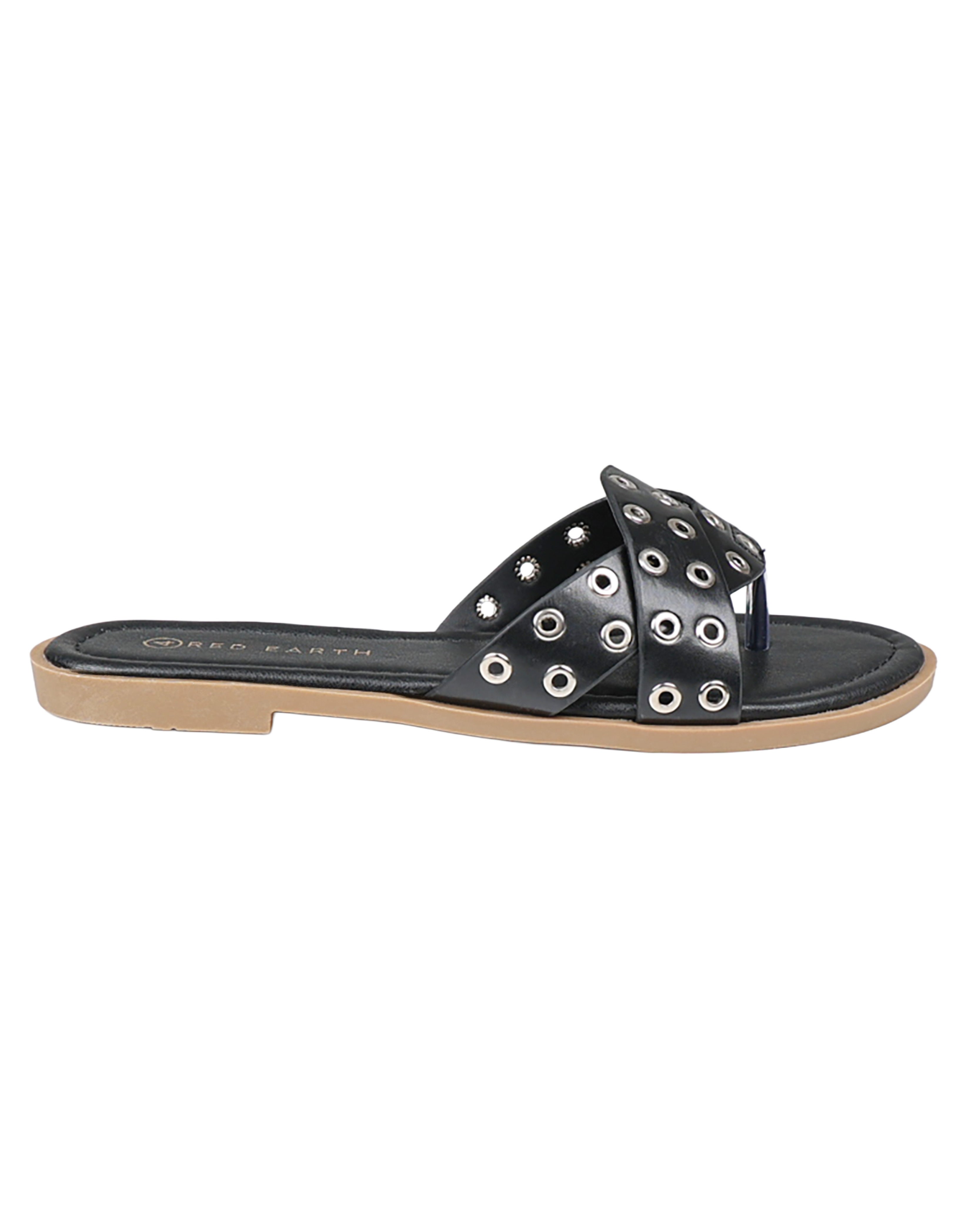 Black Crossover Stud Detail Mule