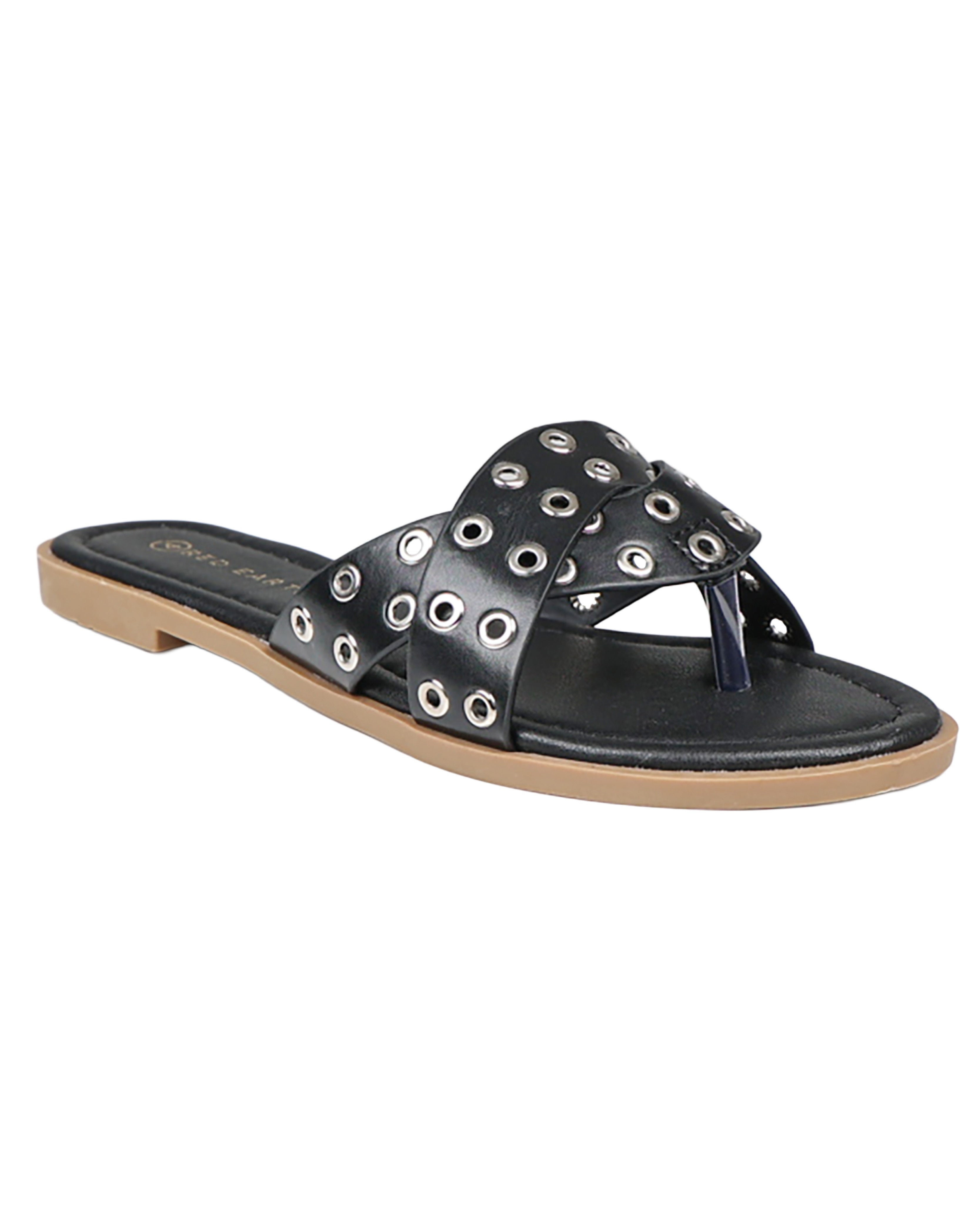 Black Crossover Stud Detail Mule
