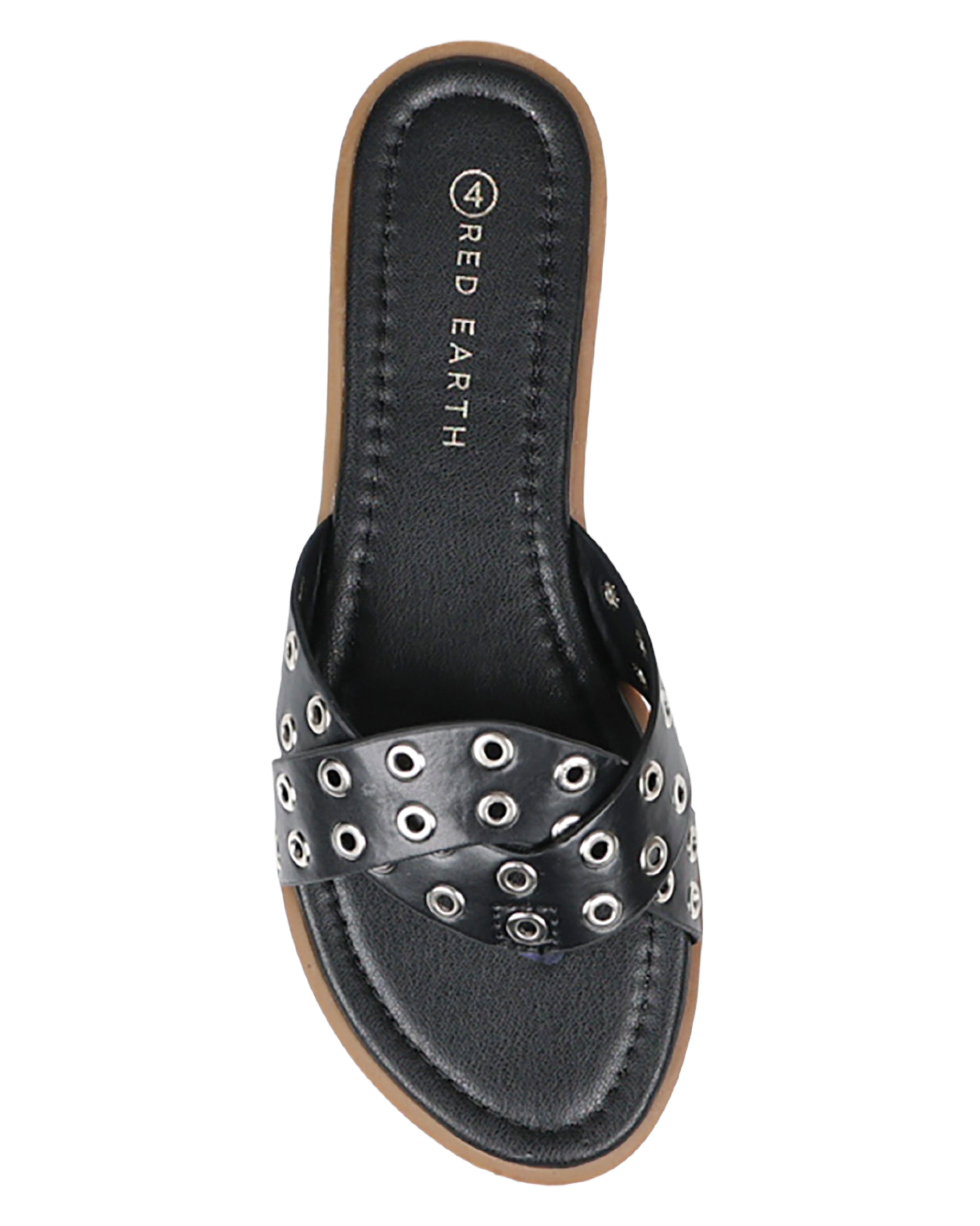 Black Crossover Stud Detail Mule