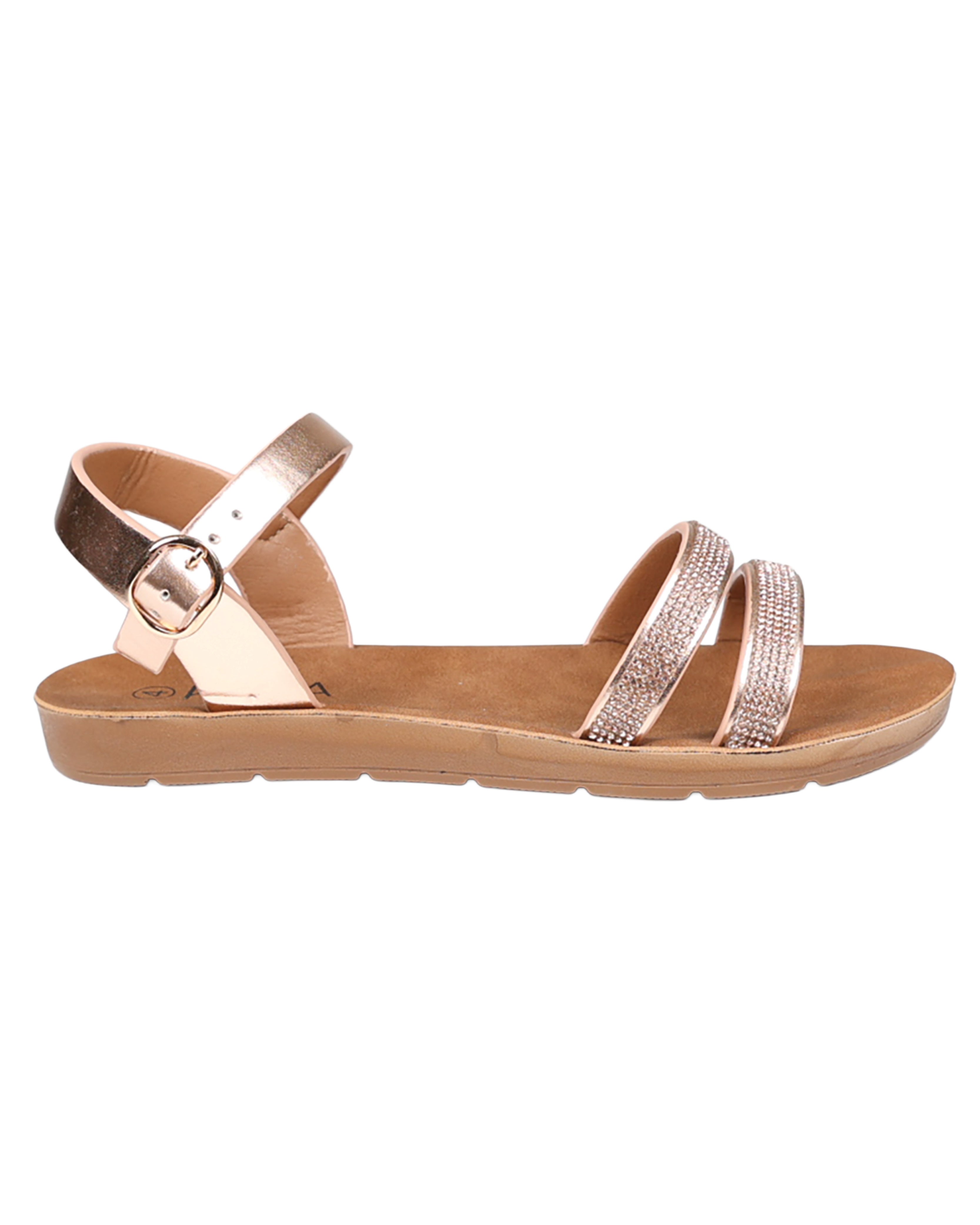 Rose Gold Embellished Double and Sandals