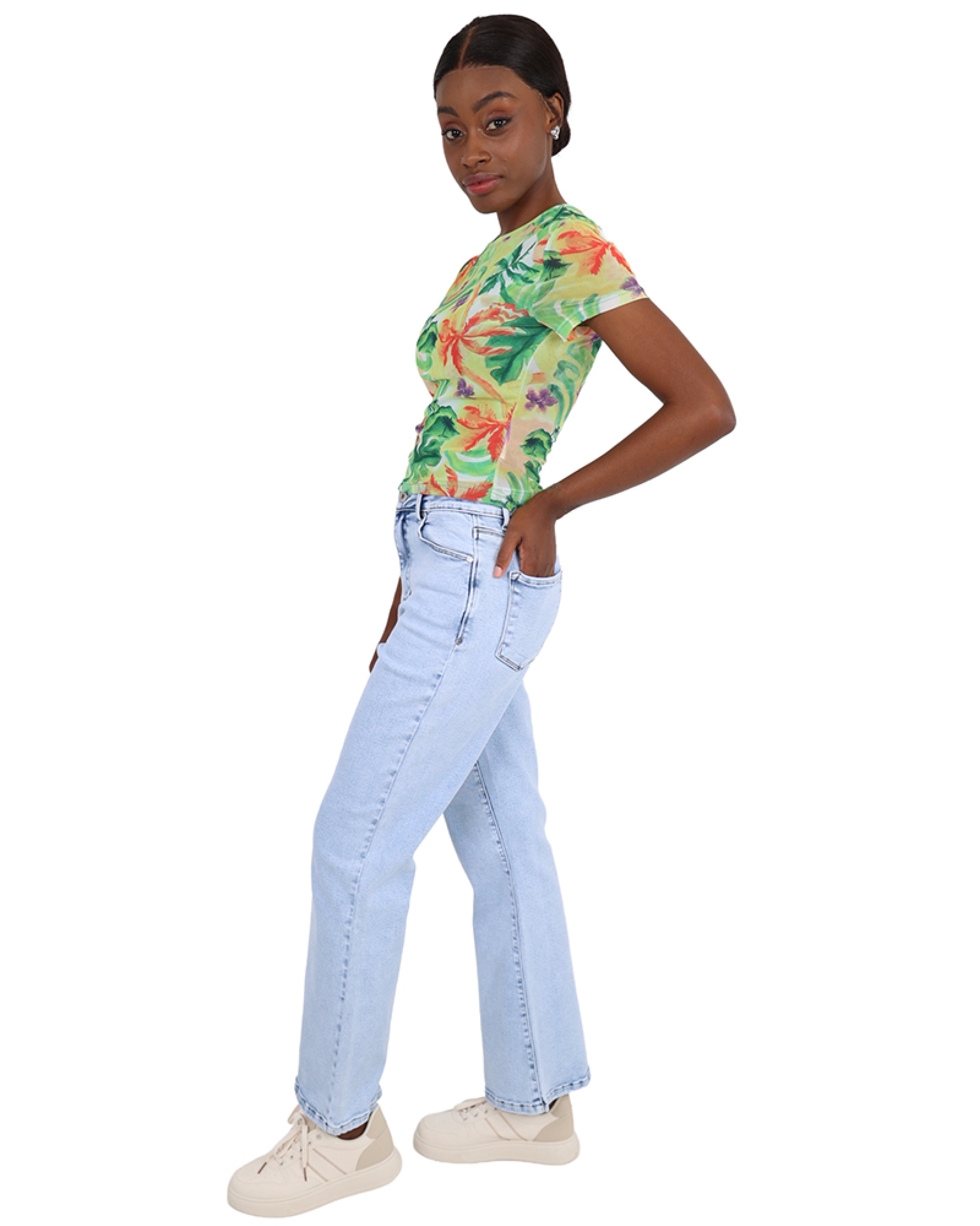 Light Indigo Straight Leg Denim Jeans