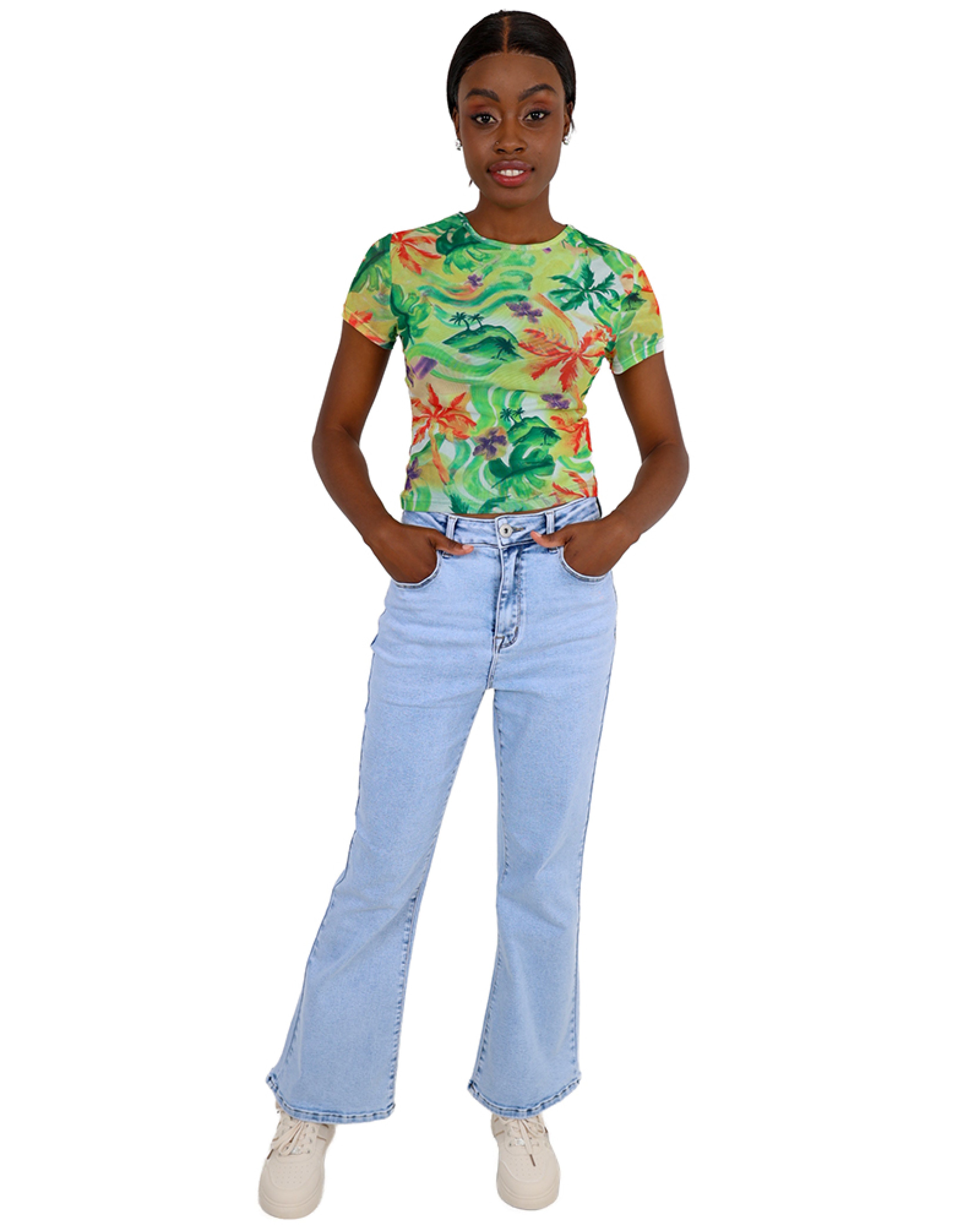 Light Indigo Straight Leg Denim Jeans