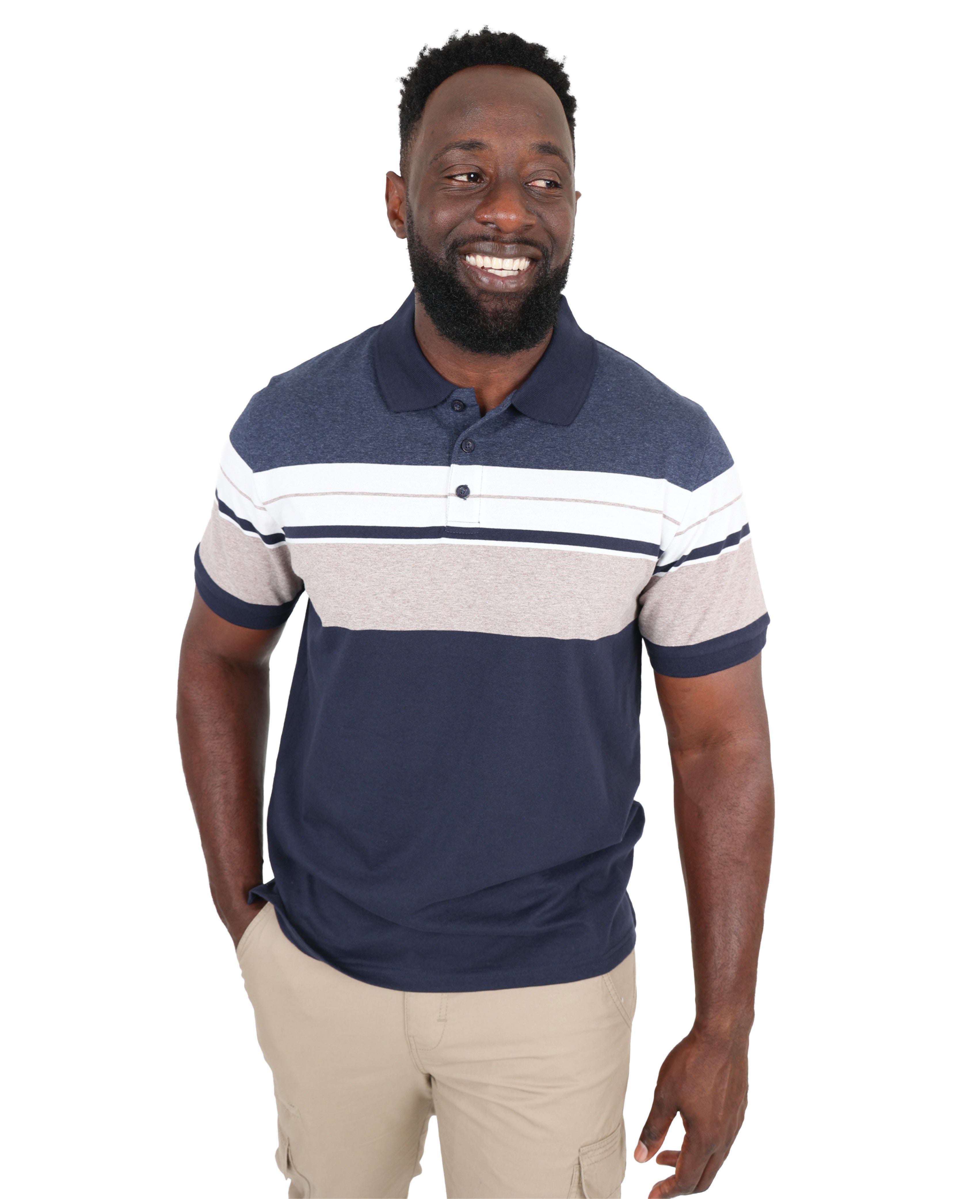 Short Sleeve Broad Stripe Yarn-dyed Golfer