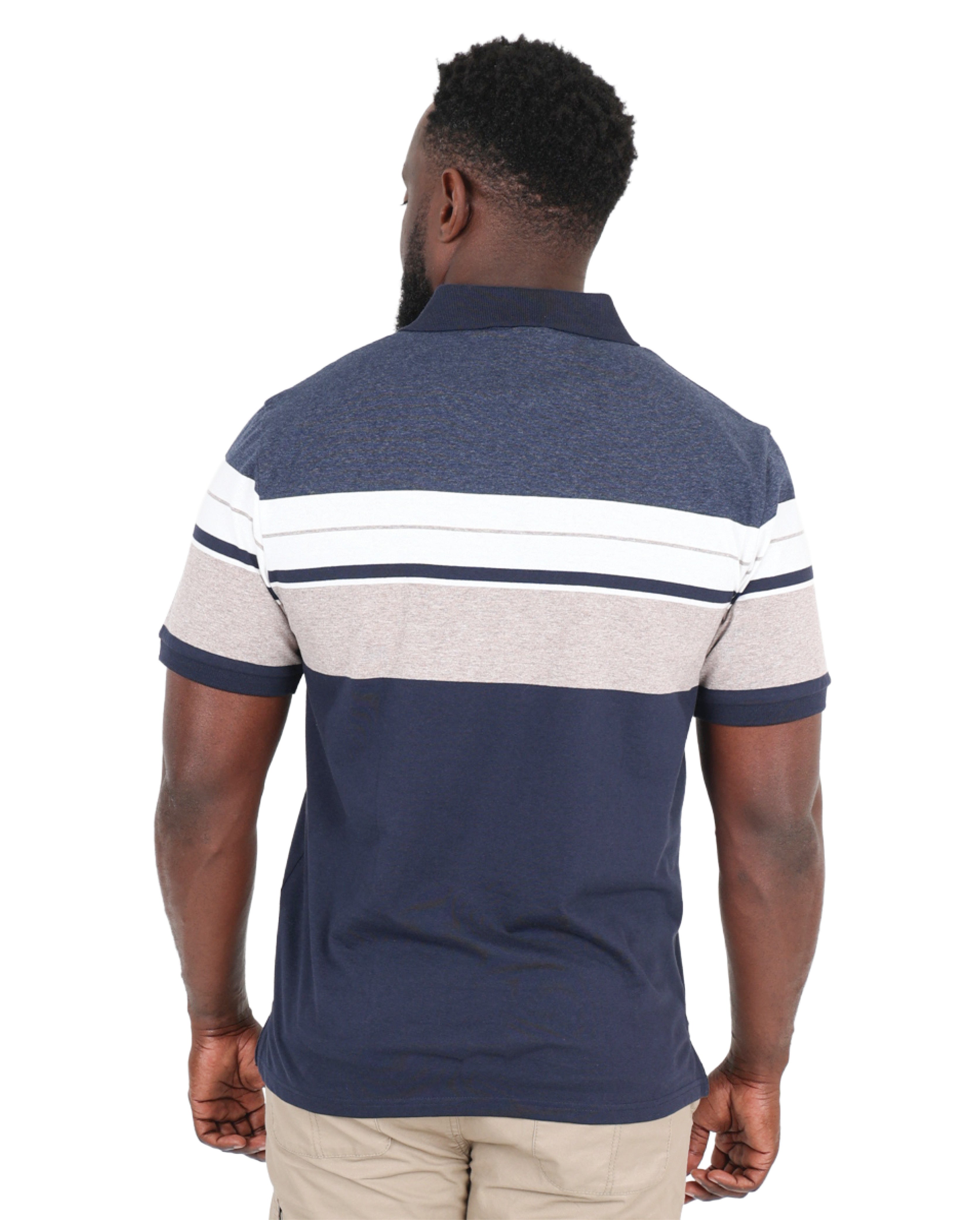 Short Sleeve Broad Stripe Yarn-dyed Golfer
