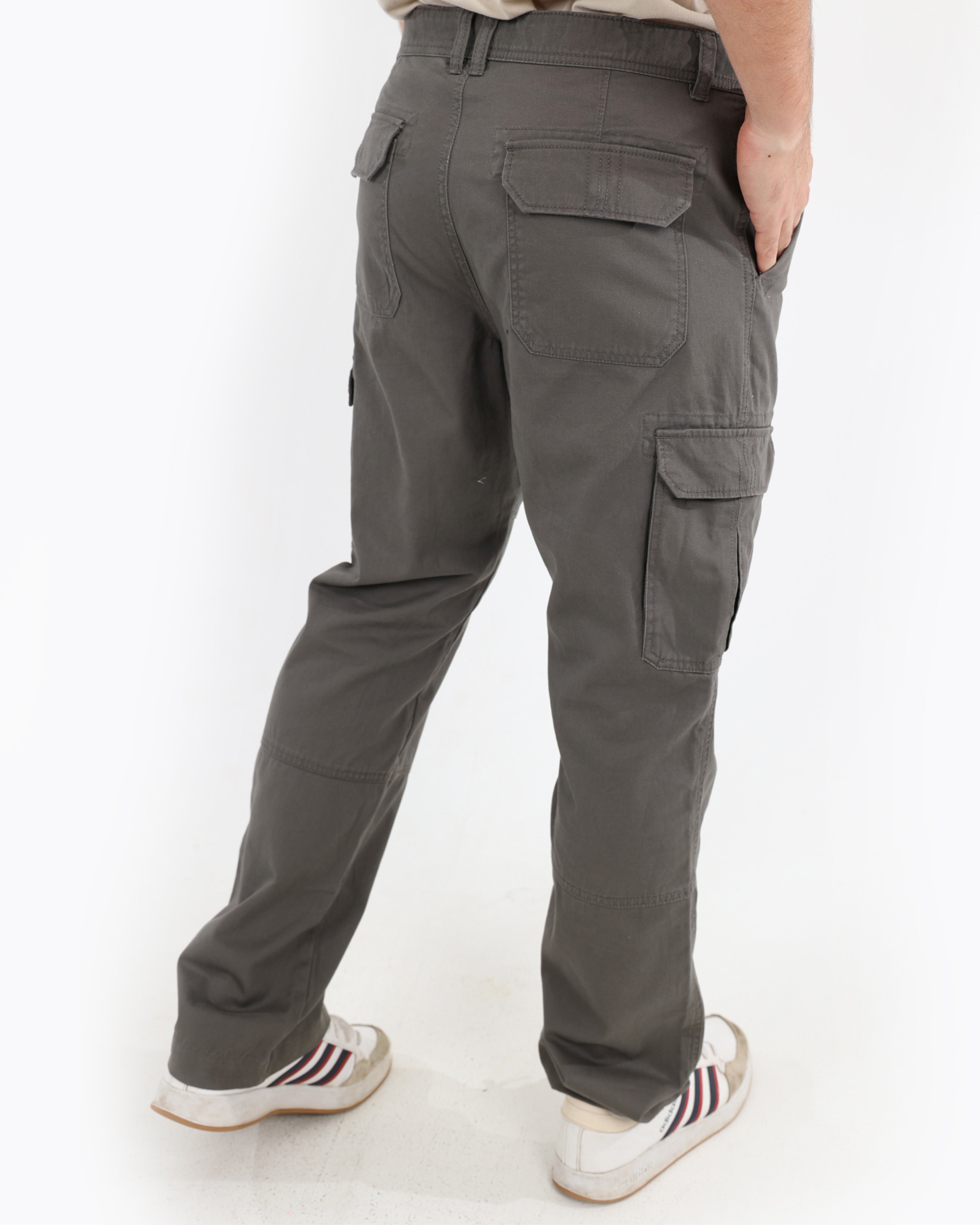Taupe Cotton Cargo Pants