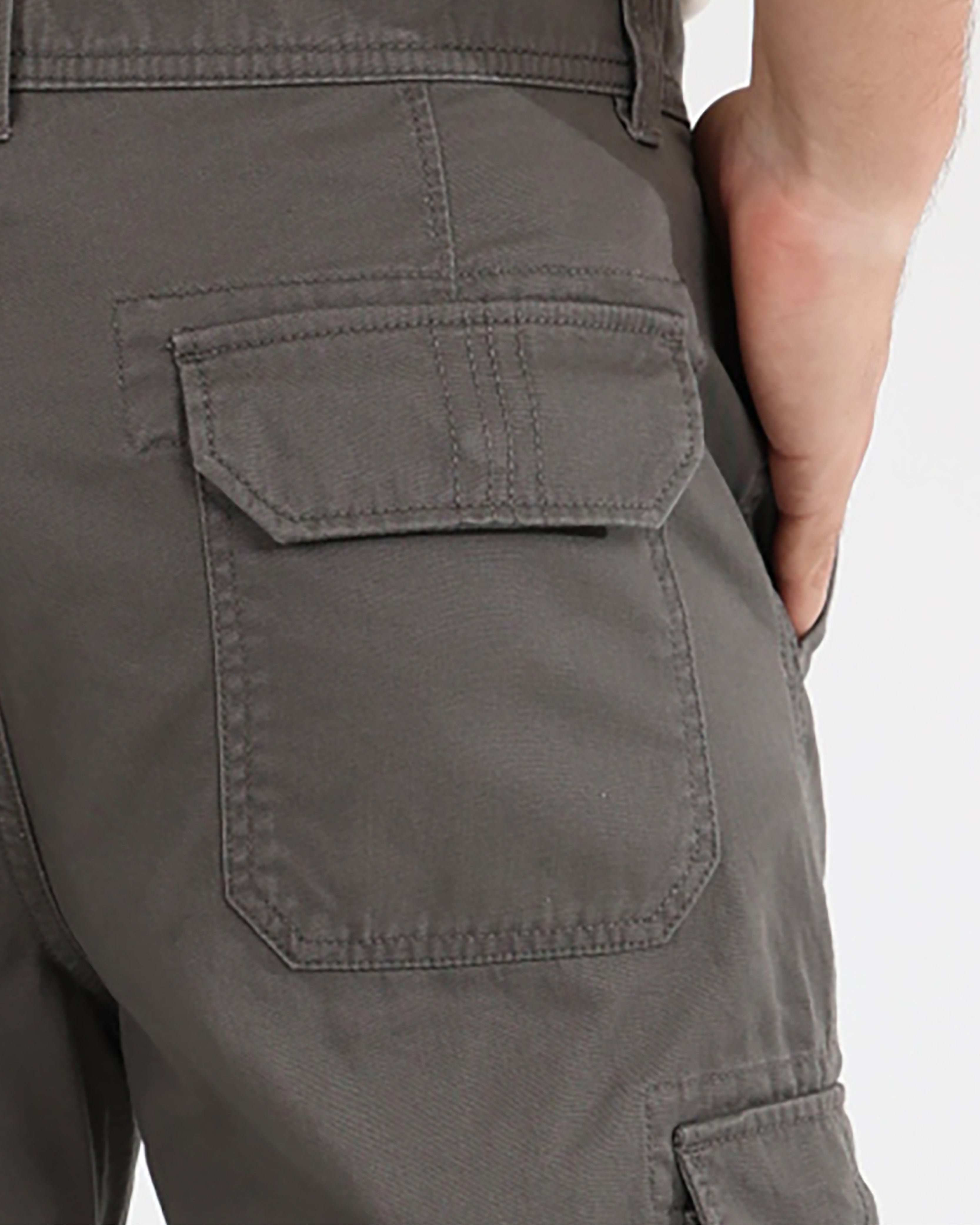 Taupe Cotton Cargo Pants