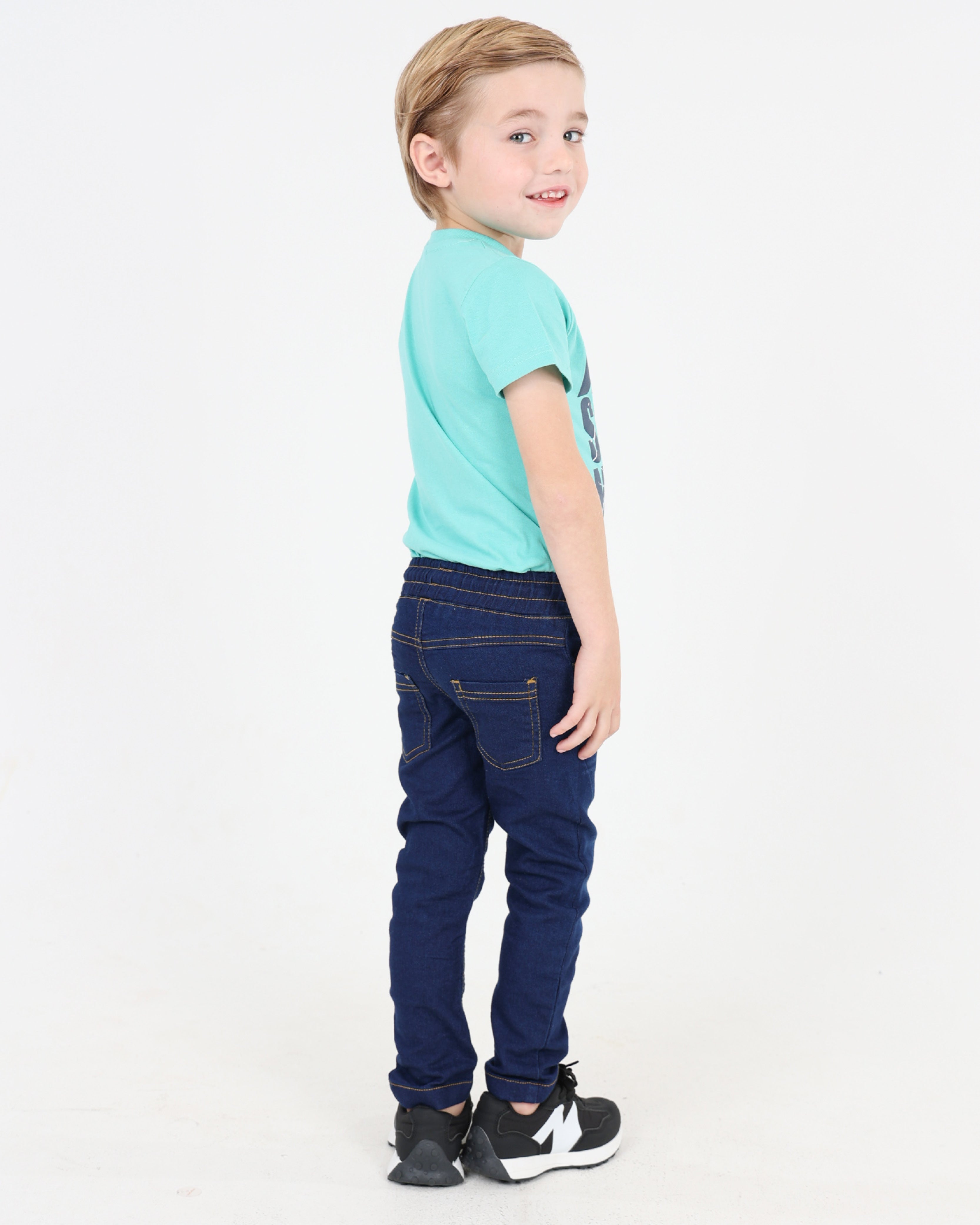 Small Boys Dark Indigo Slim Cargo Jeans