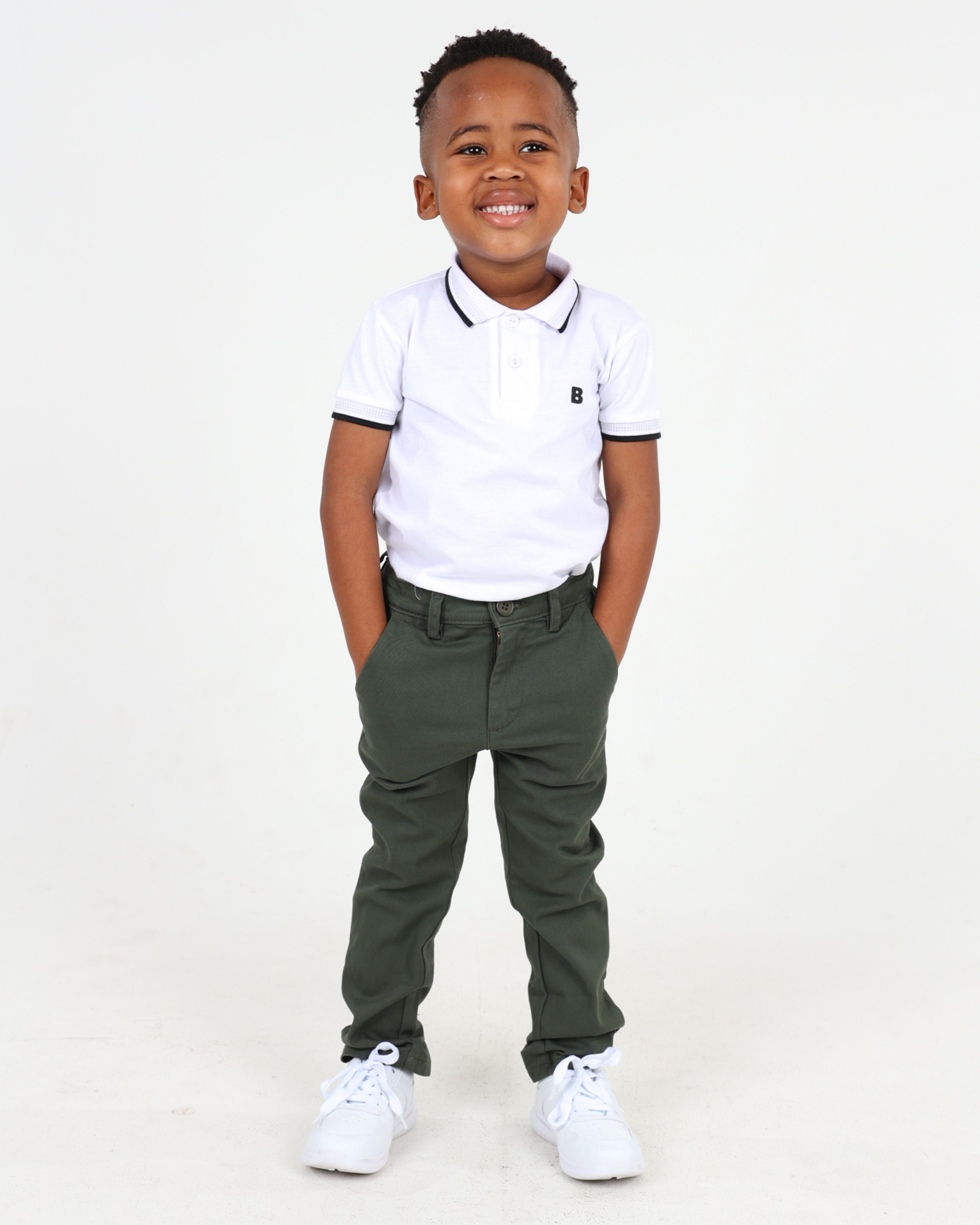 Small Boys Olive Slim Fit Chinos