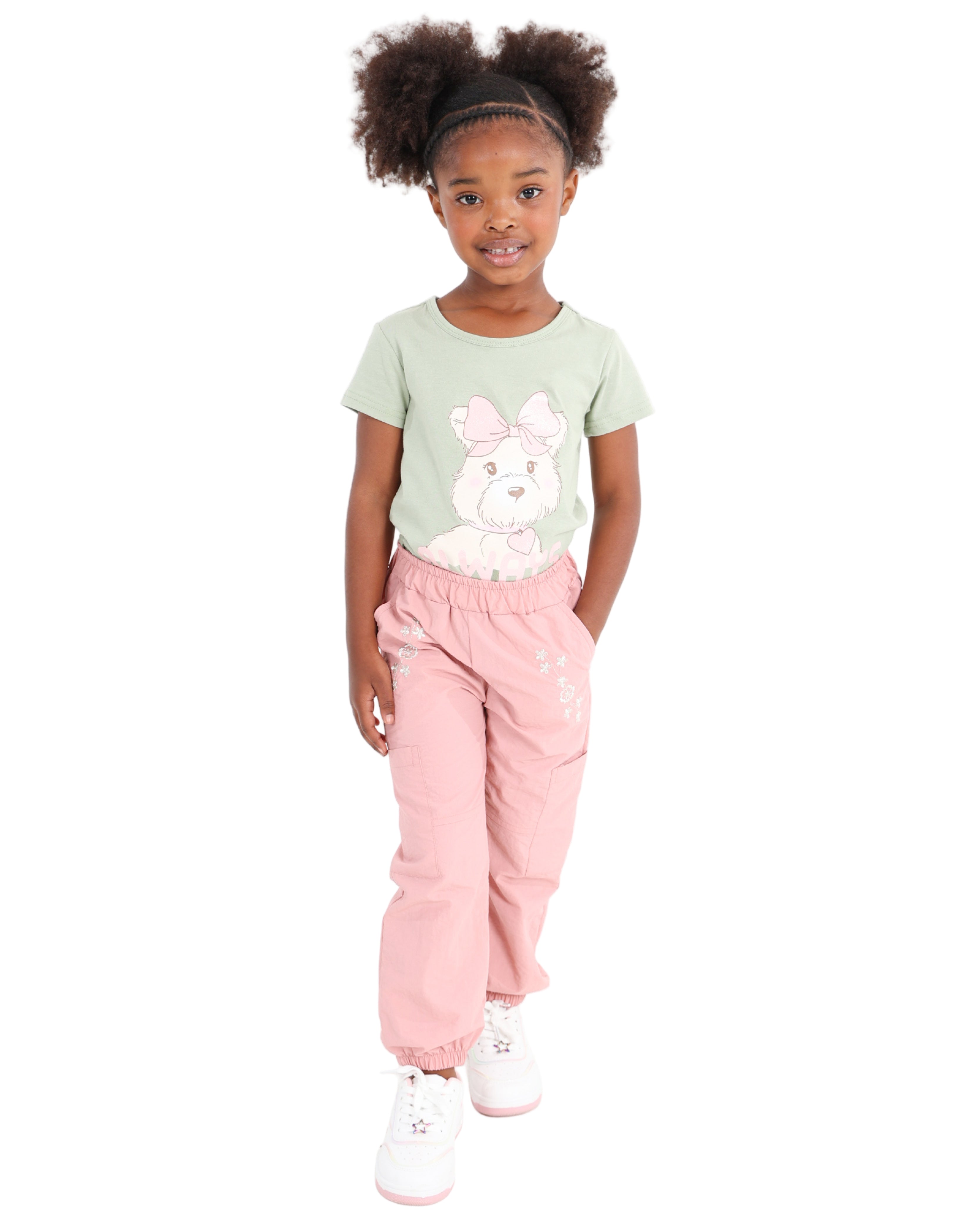 Floral Lurex Embriodered Parachute Jogger