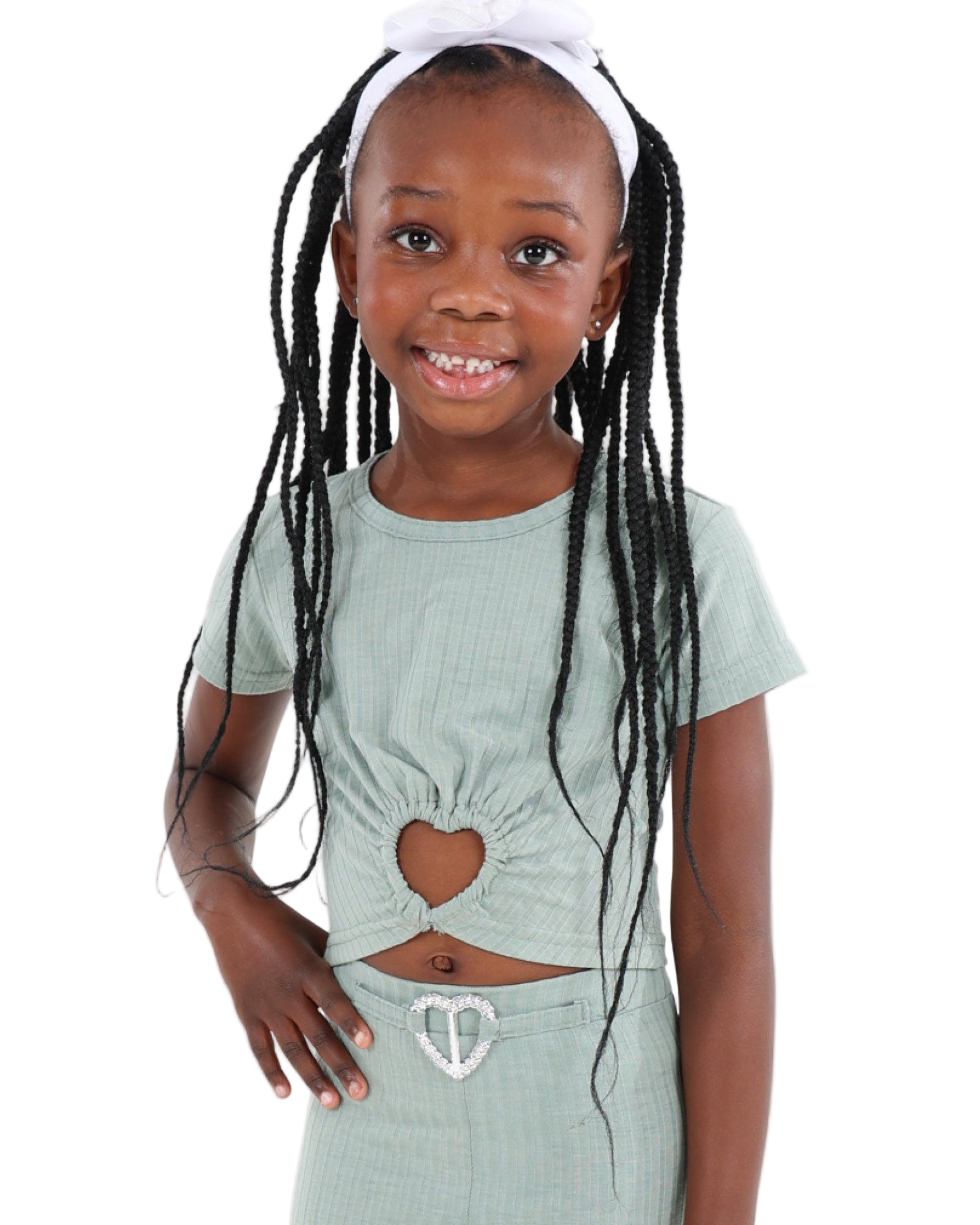 Short Sleeve Ribbed Heart Cut-Out Crop Top