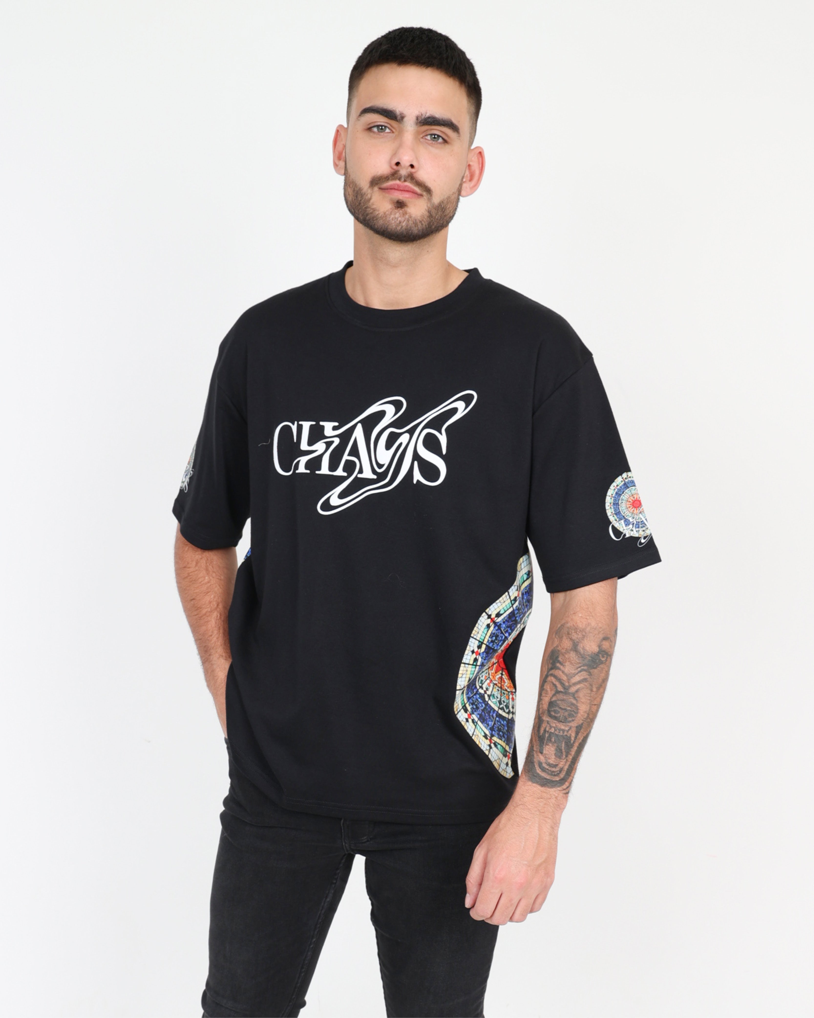 Chaos Stained Glass Graphic Print T-Shirt