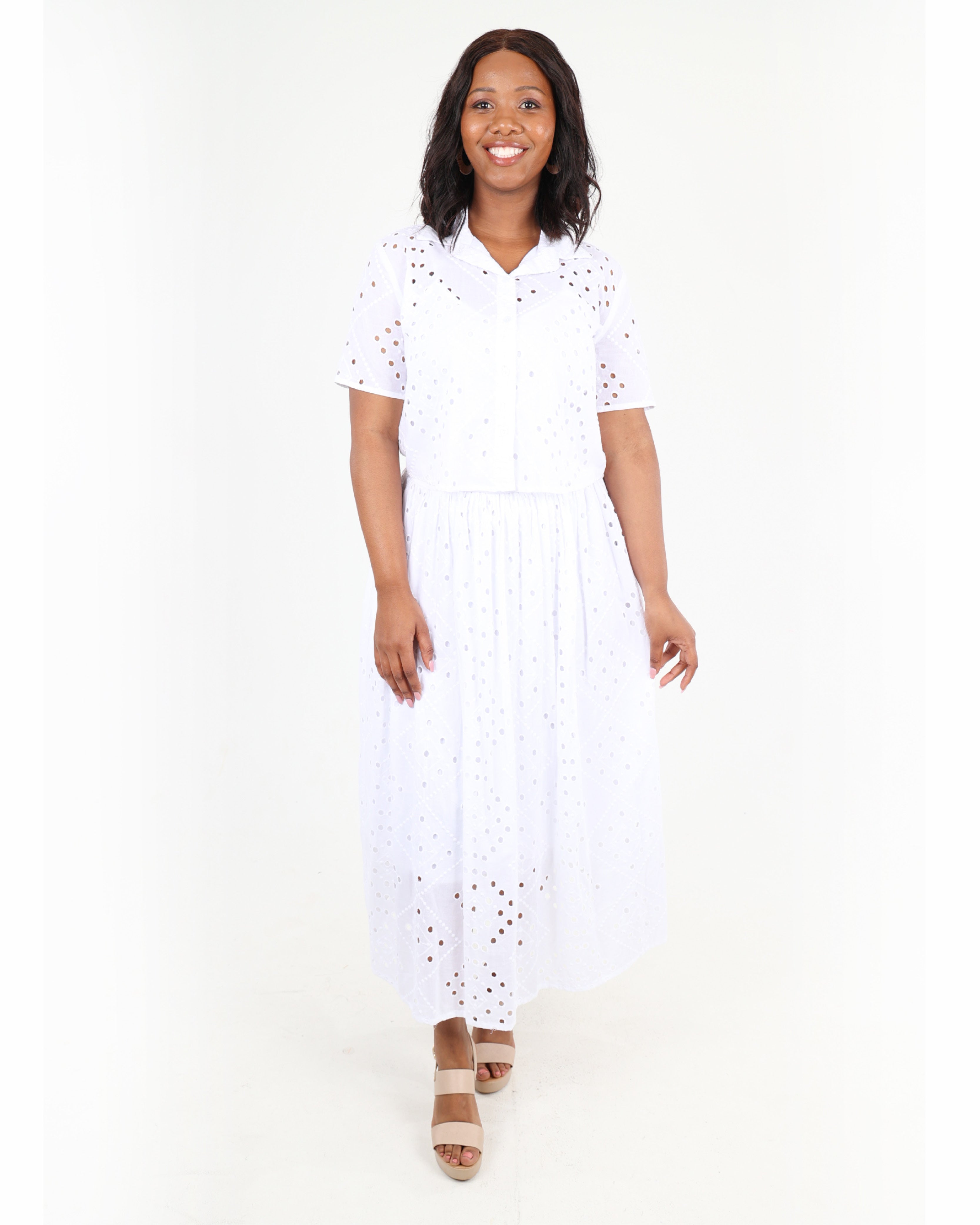 Short Sleeve Anglaise Blouse