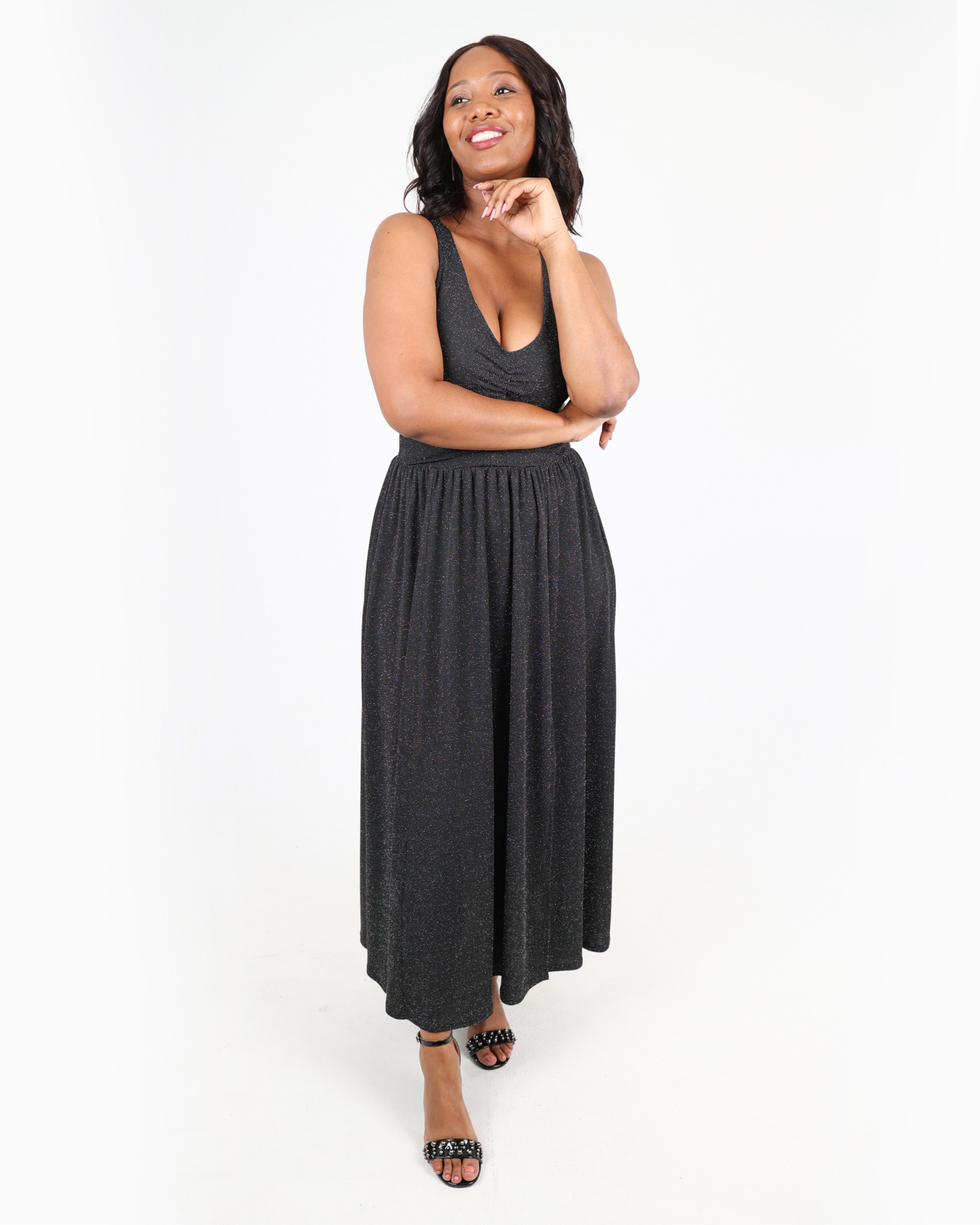 Shimmer Cut Out Maxi Dress