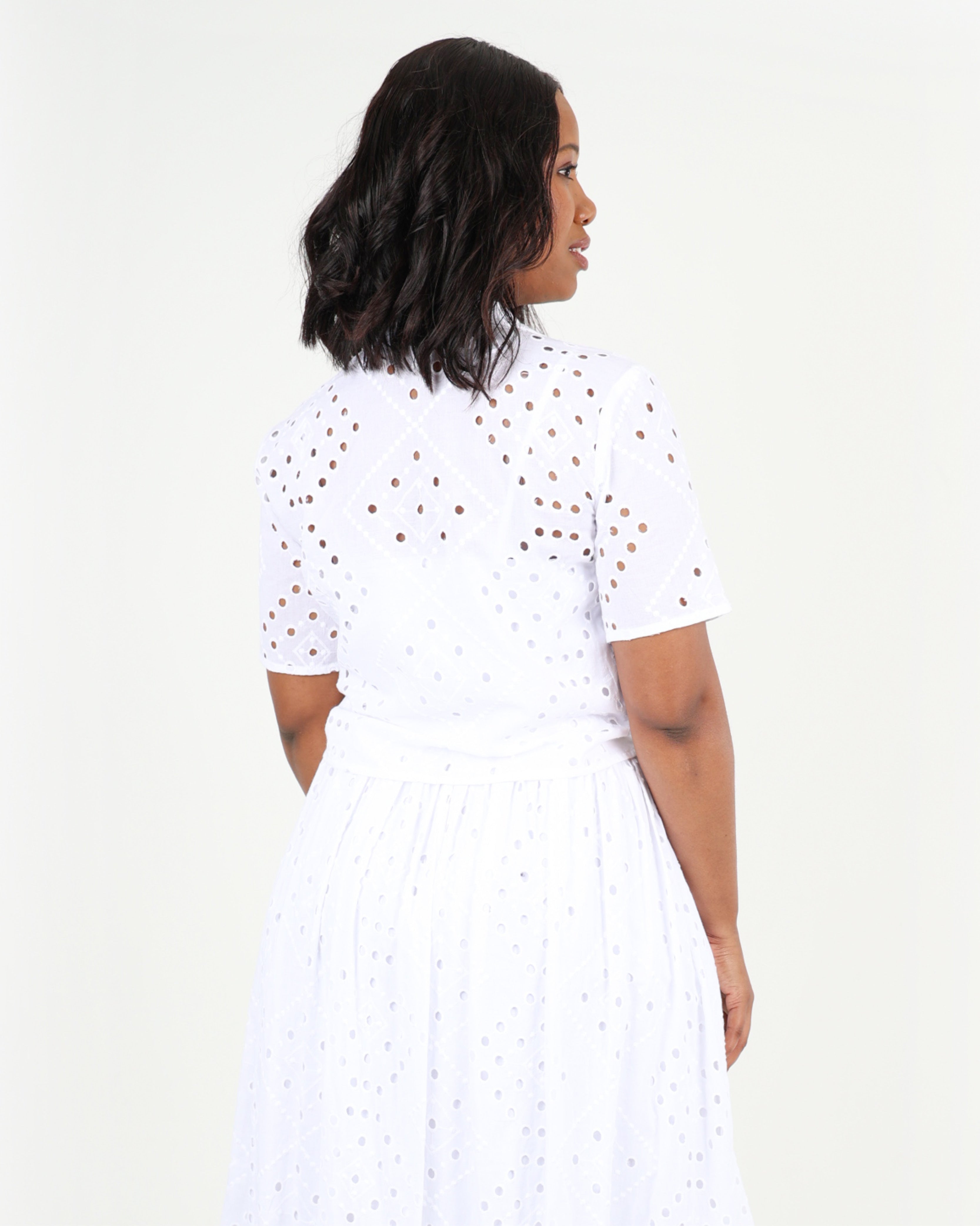 Short Sleeve Anglaise Blouse
