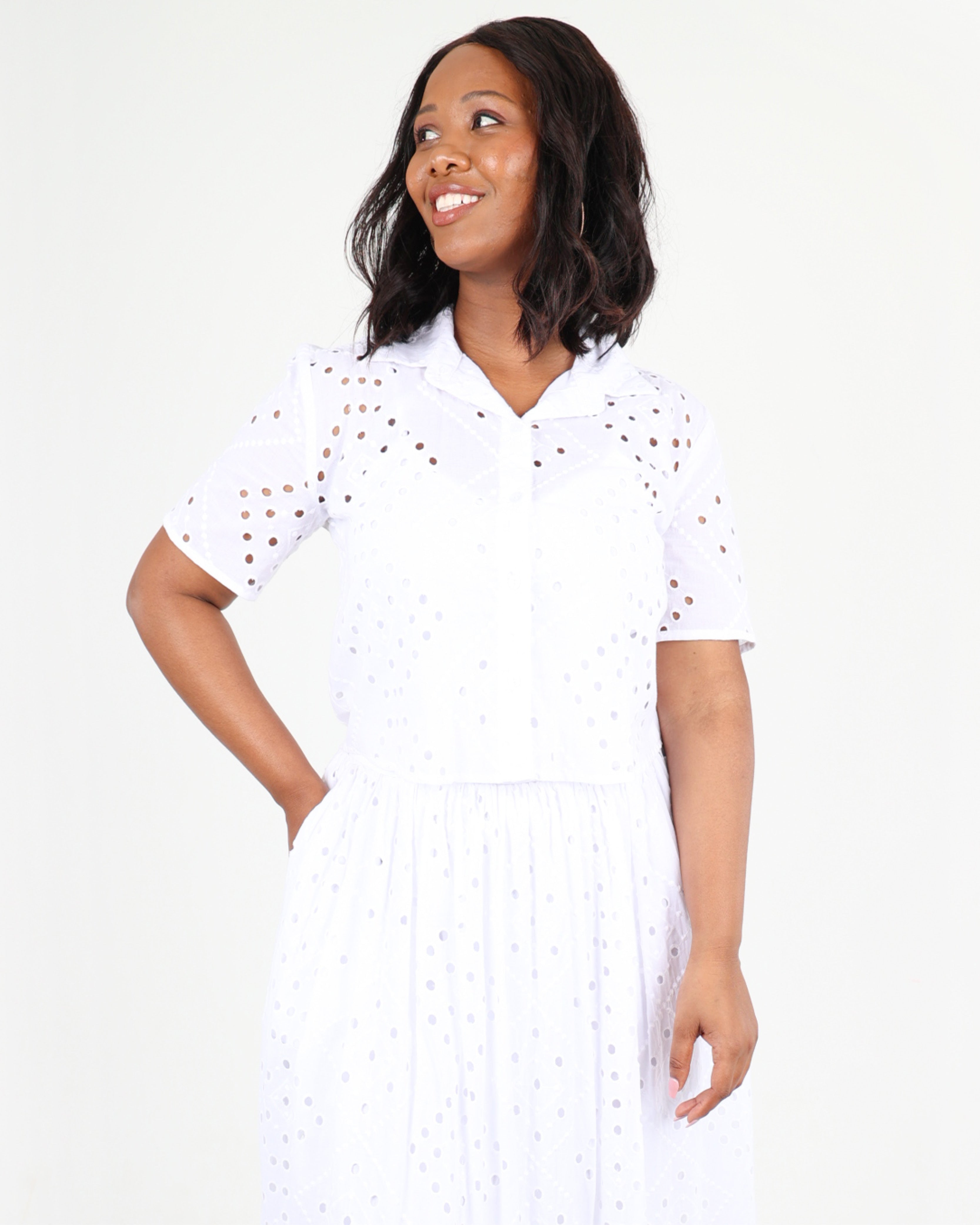 Short Sleeve Anglaise Blouse