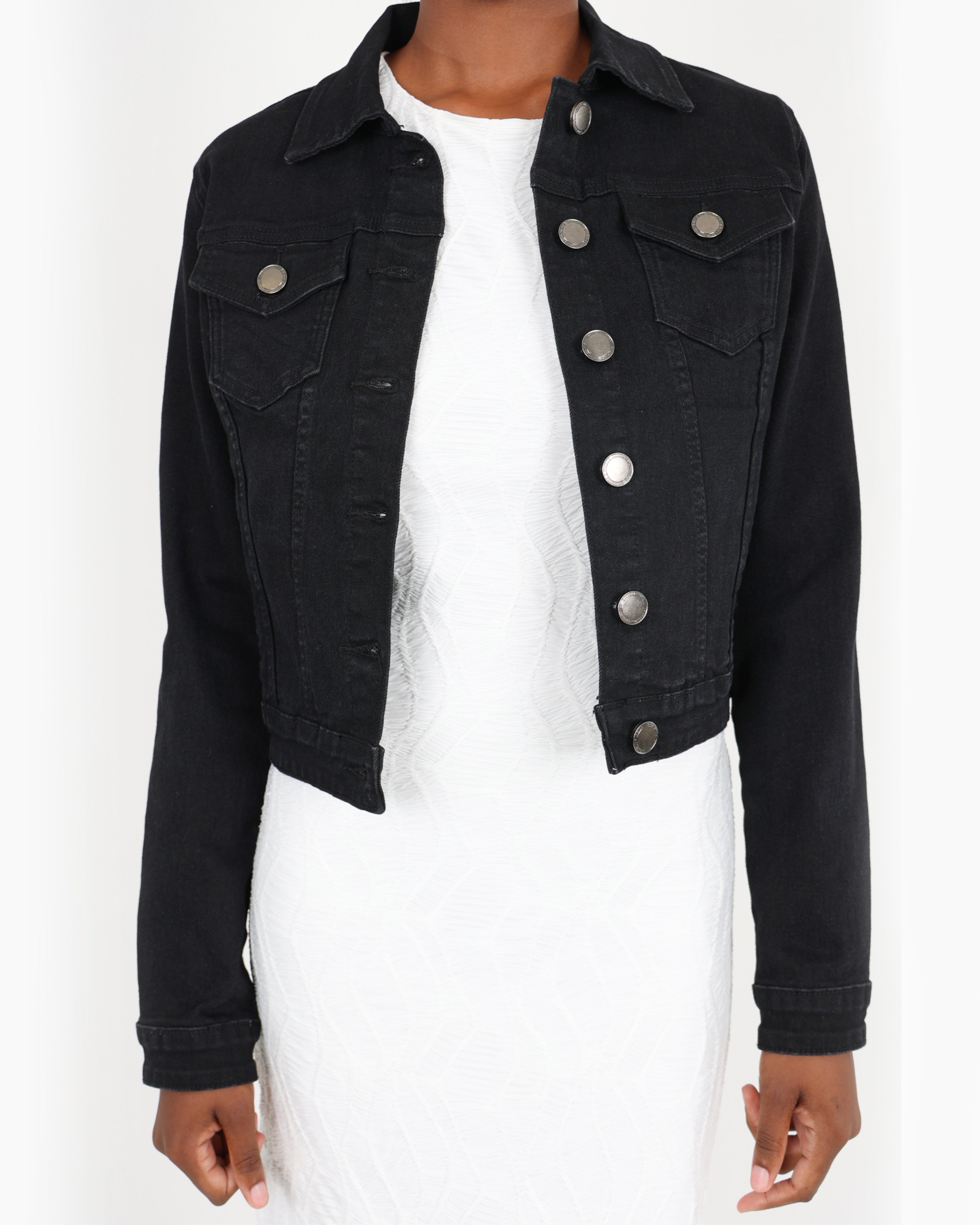 Black Stretch Denim Jacket