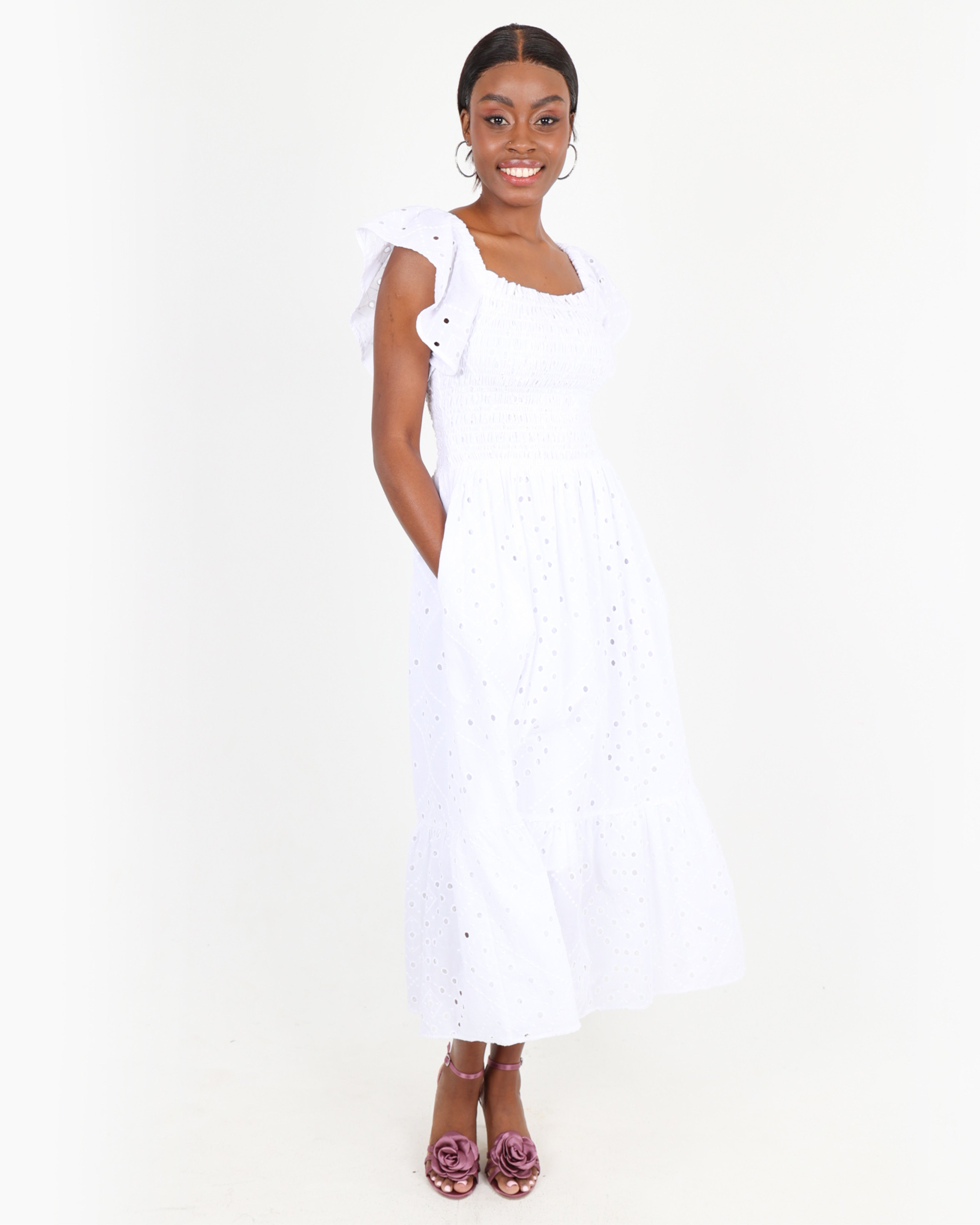 Strappy Anglaise Maxi Dress