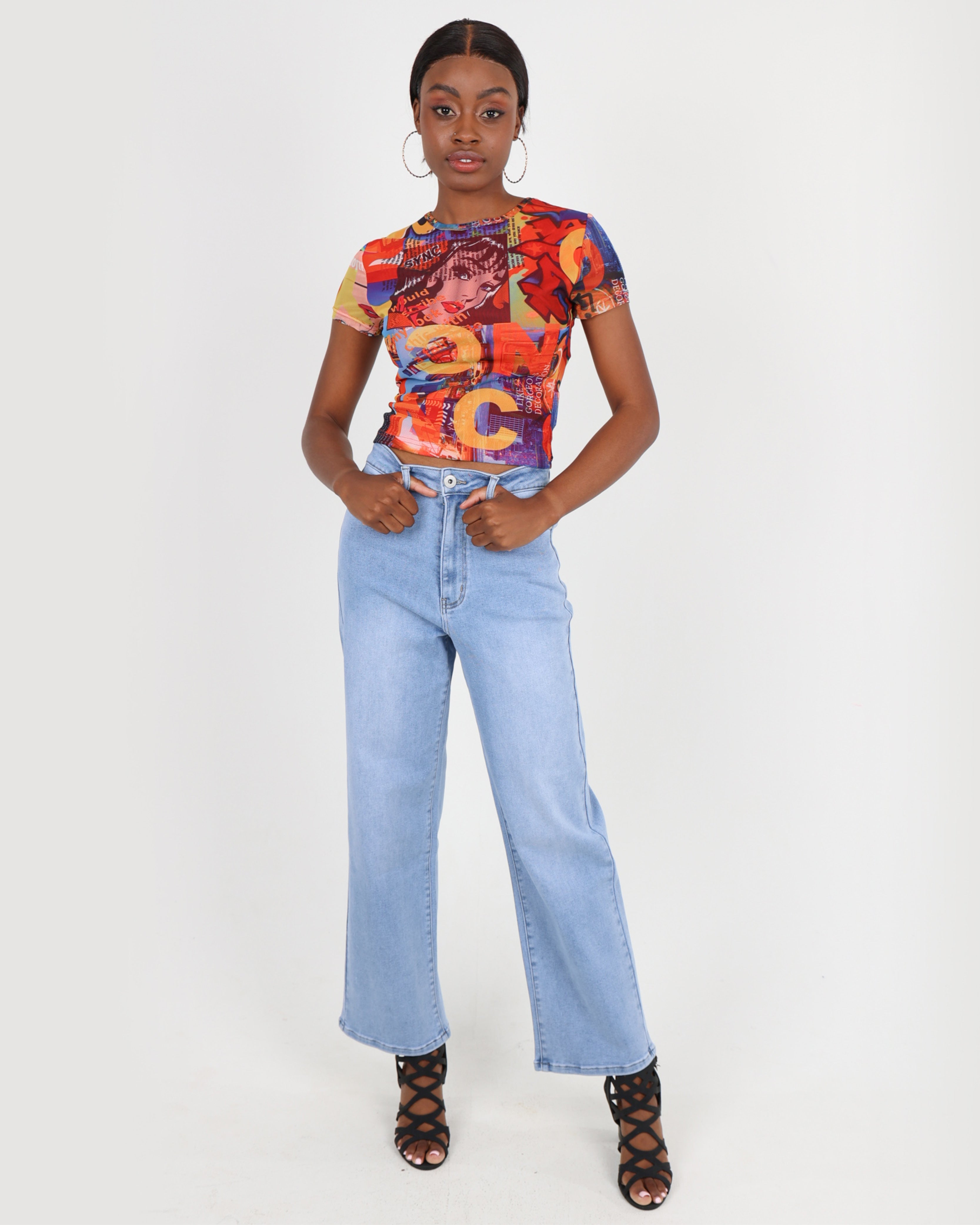 Short Sleeve Mesh Crop Top