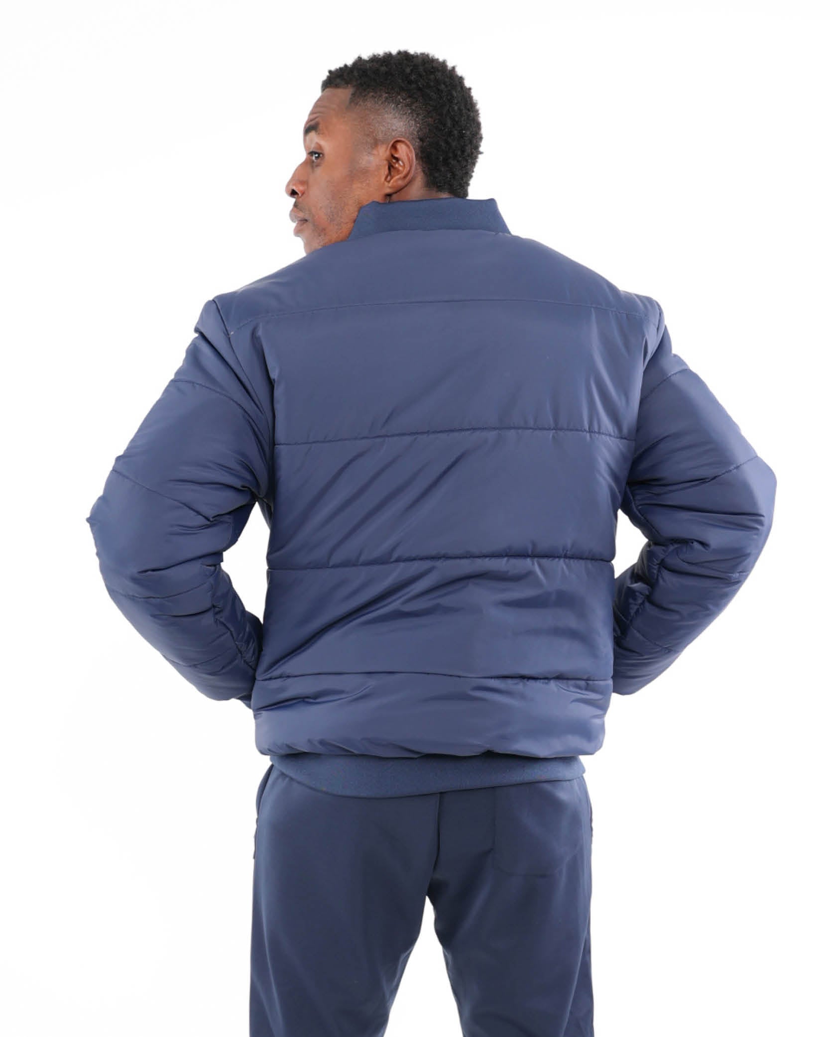 Navy Padded Bomber Jacket