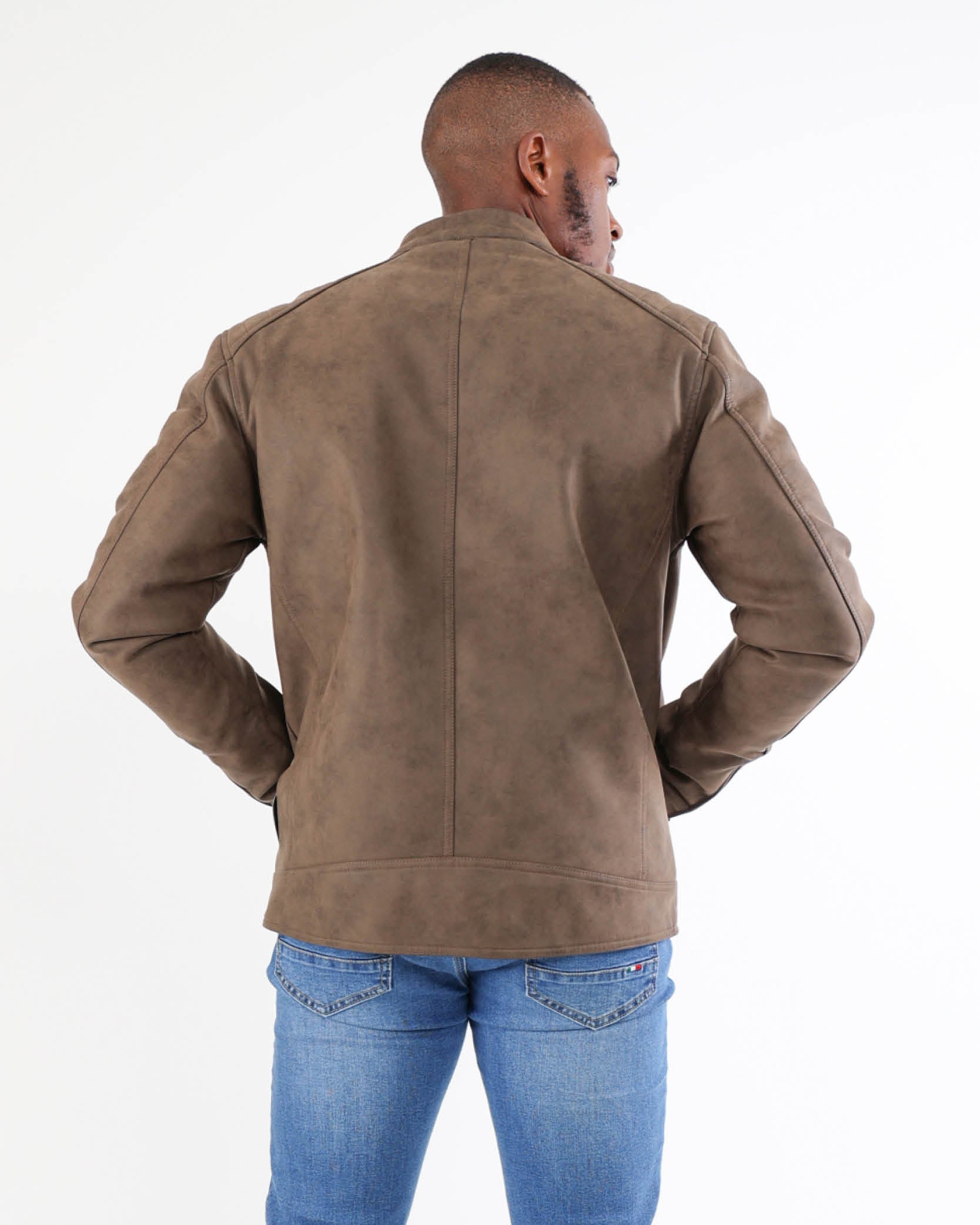 Washed PU Biker Jacket